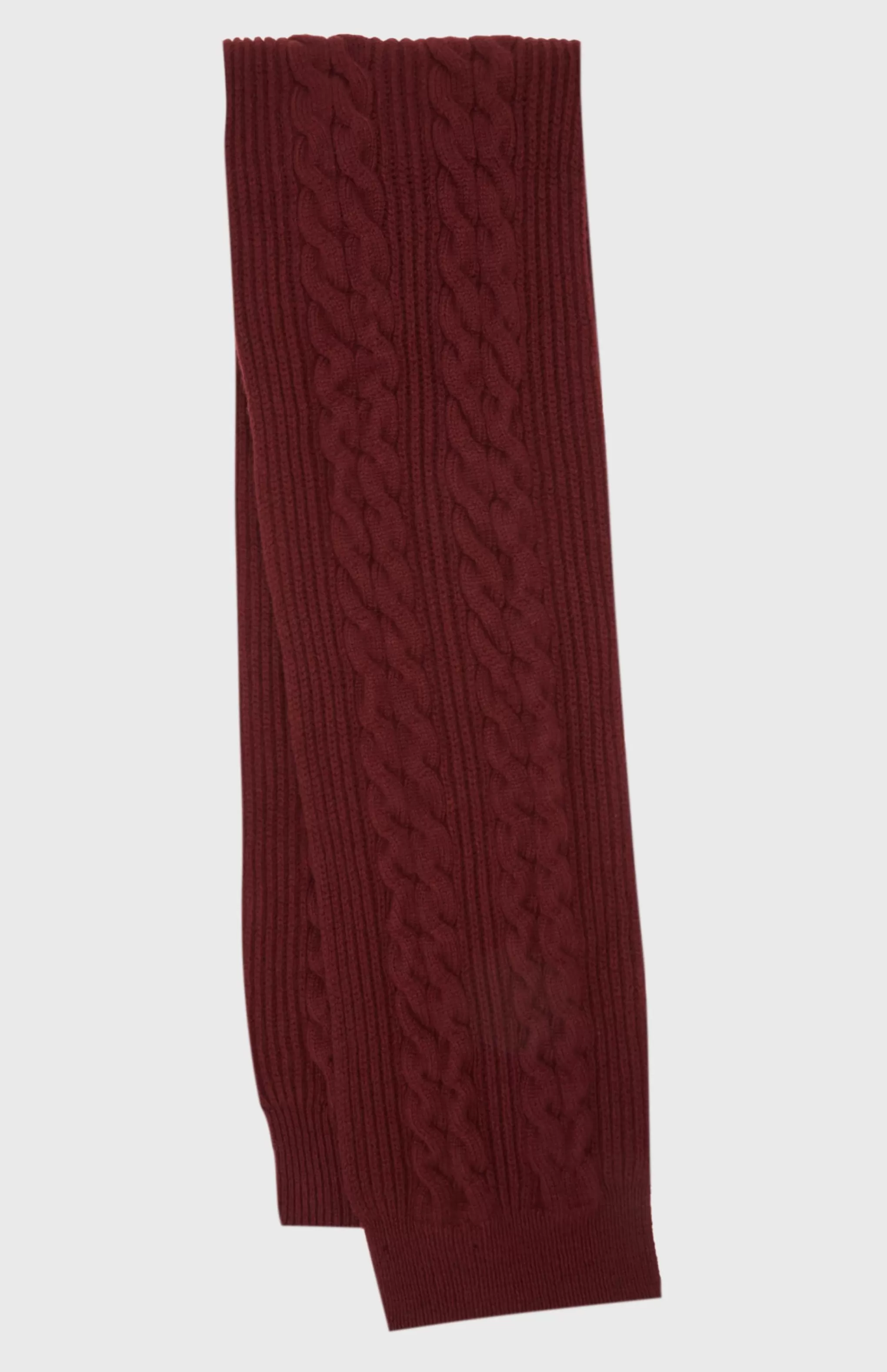 Shop All Over Rib And Cable Detail Scarf In Burgundy Men Scarves