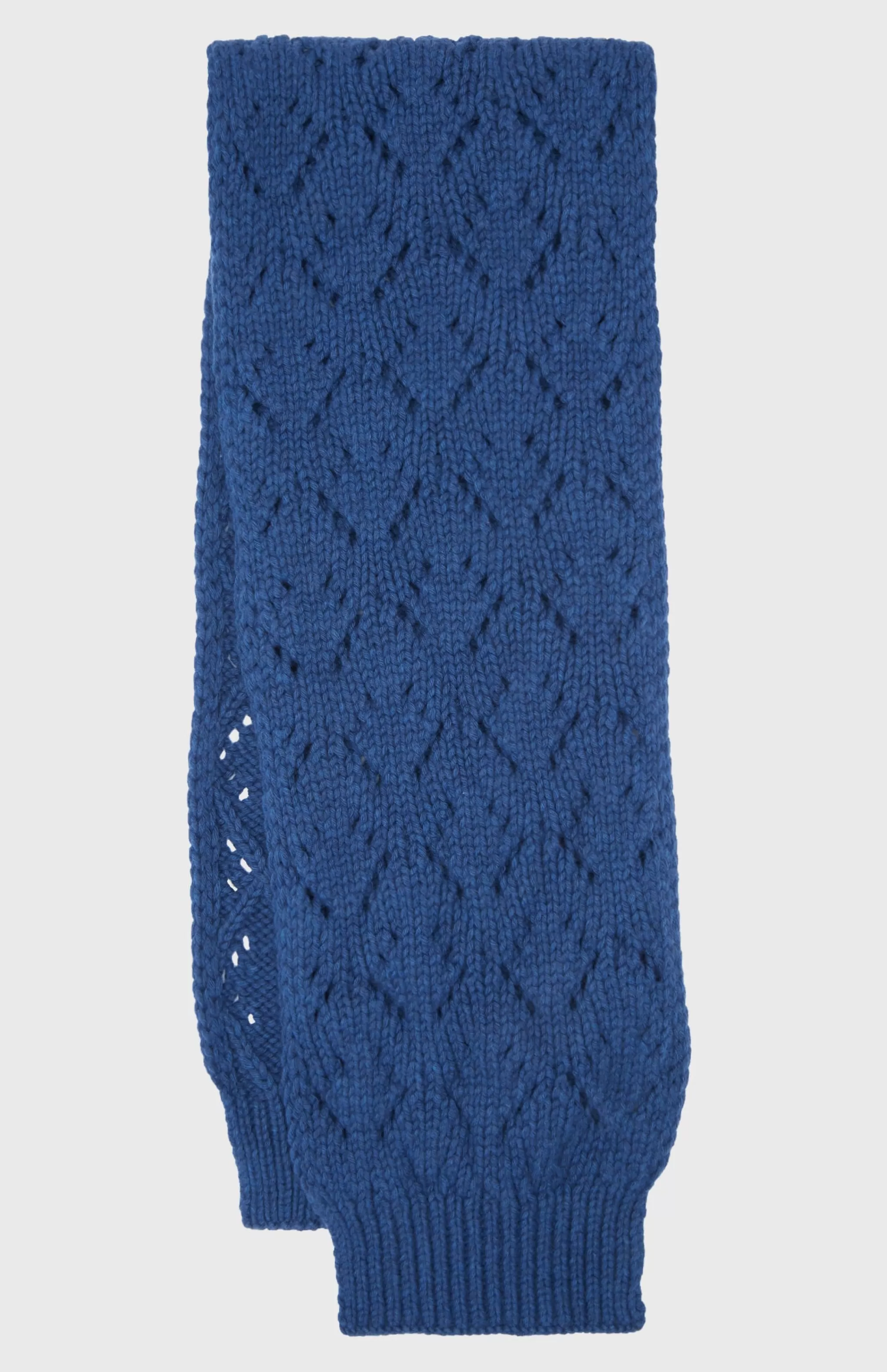 Best Allover Diamond Eyelet Stitch Scarf In Storm Blue Melange Men/Women Scarves
