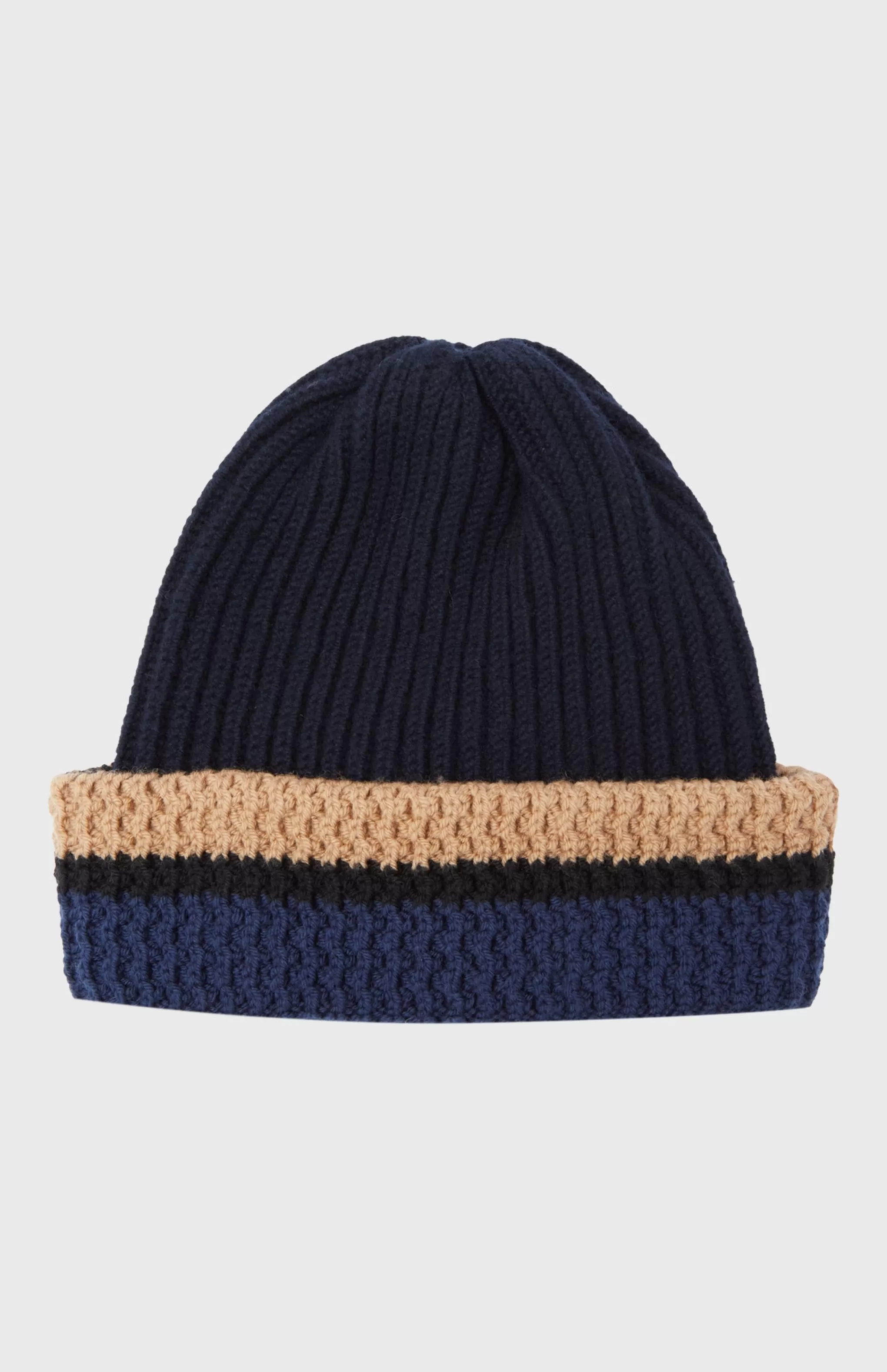 Hot Beanie With Allover Chunky Cardigan Rib In Navy Men/Women Gifts For Women