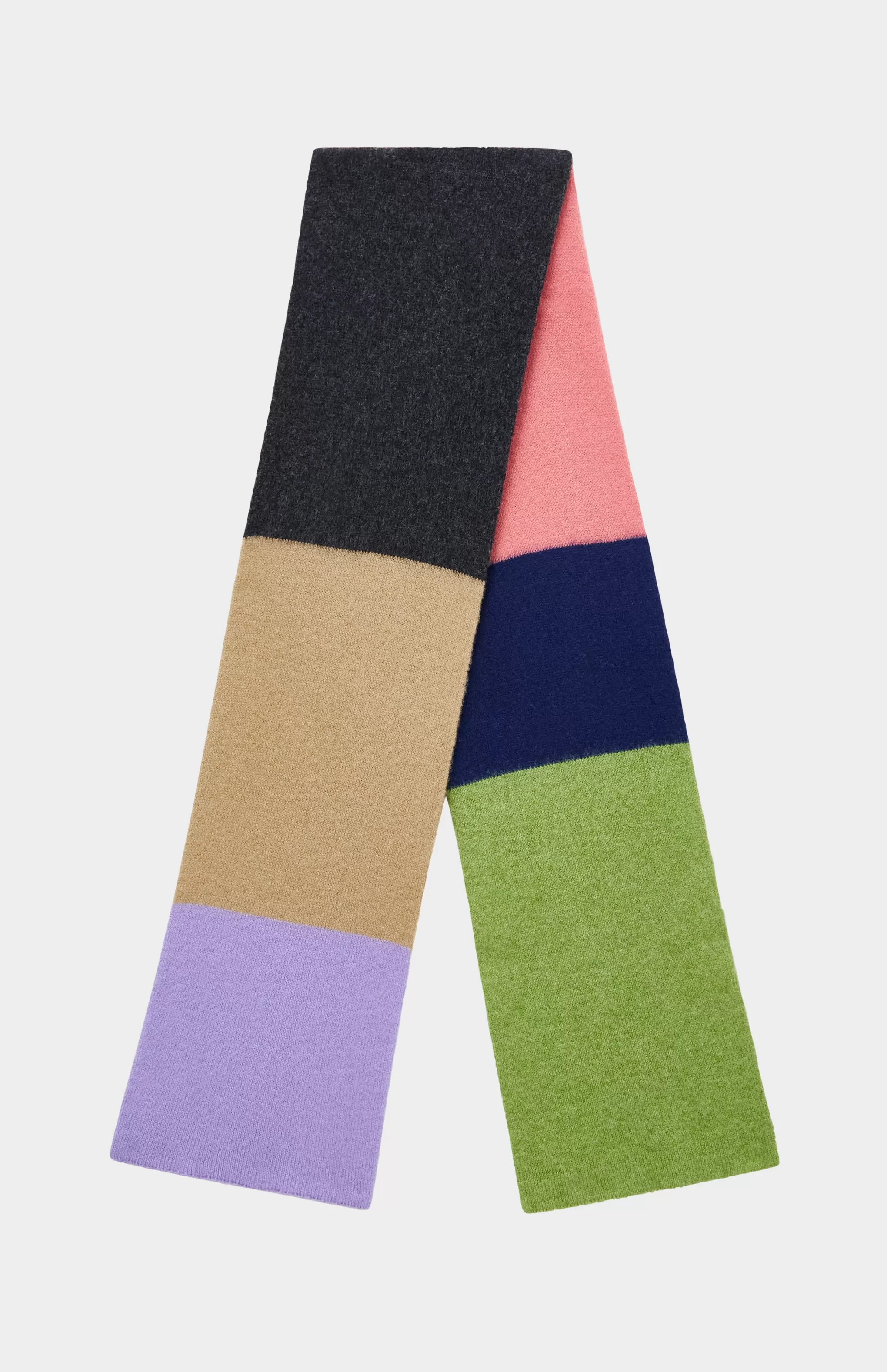New Brushed Multi-colour Lambswool Scarf In Block Stripes Men/Women Gifts For Women