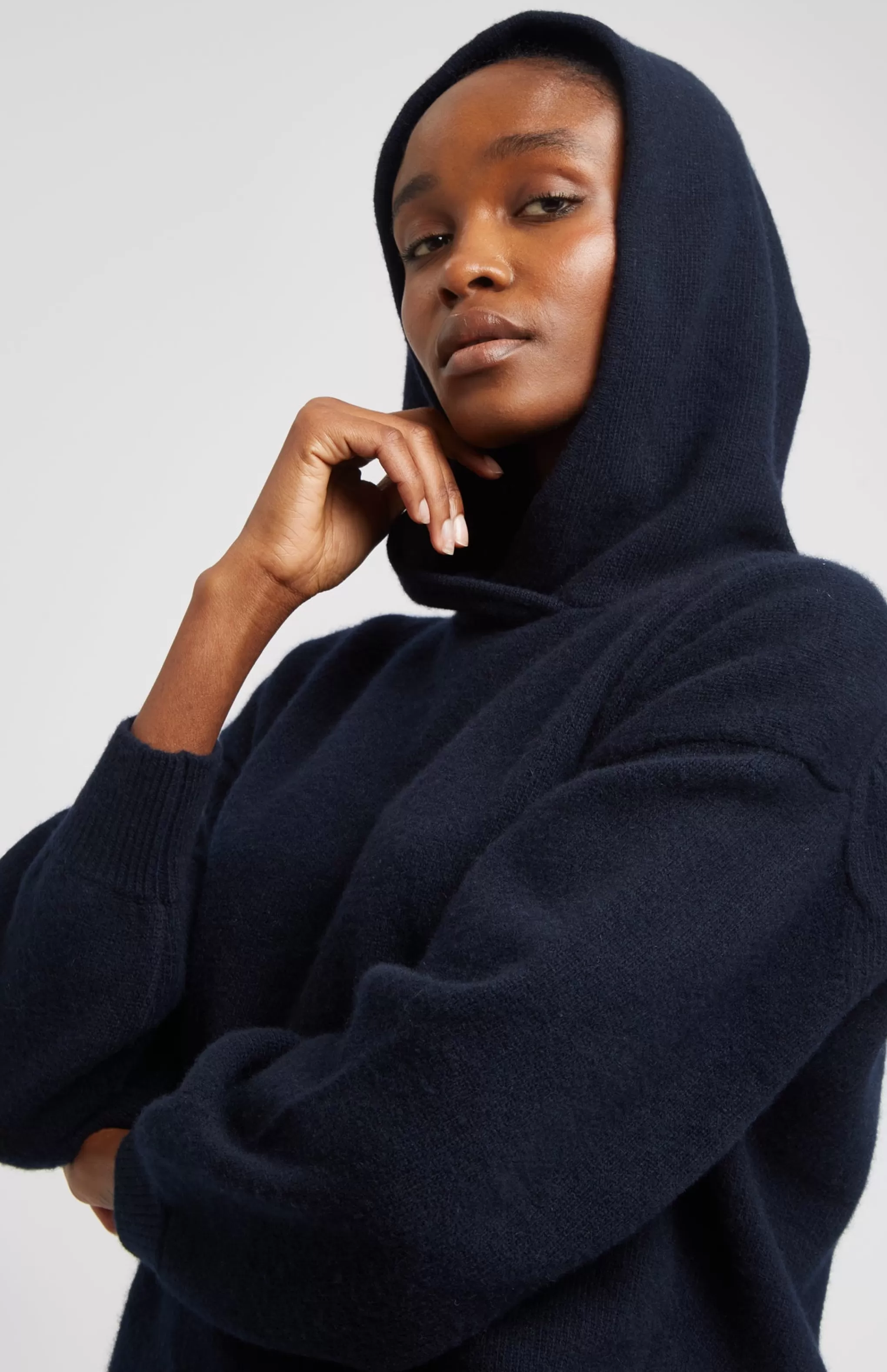 Sale Cashmere Blend Hoodie In Indigo Men/Women Loungewear