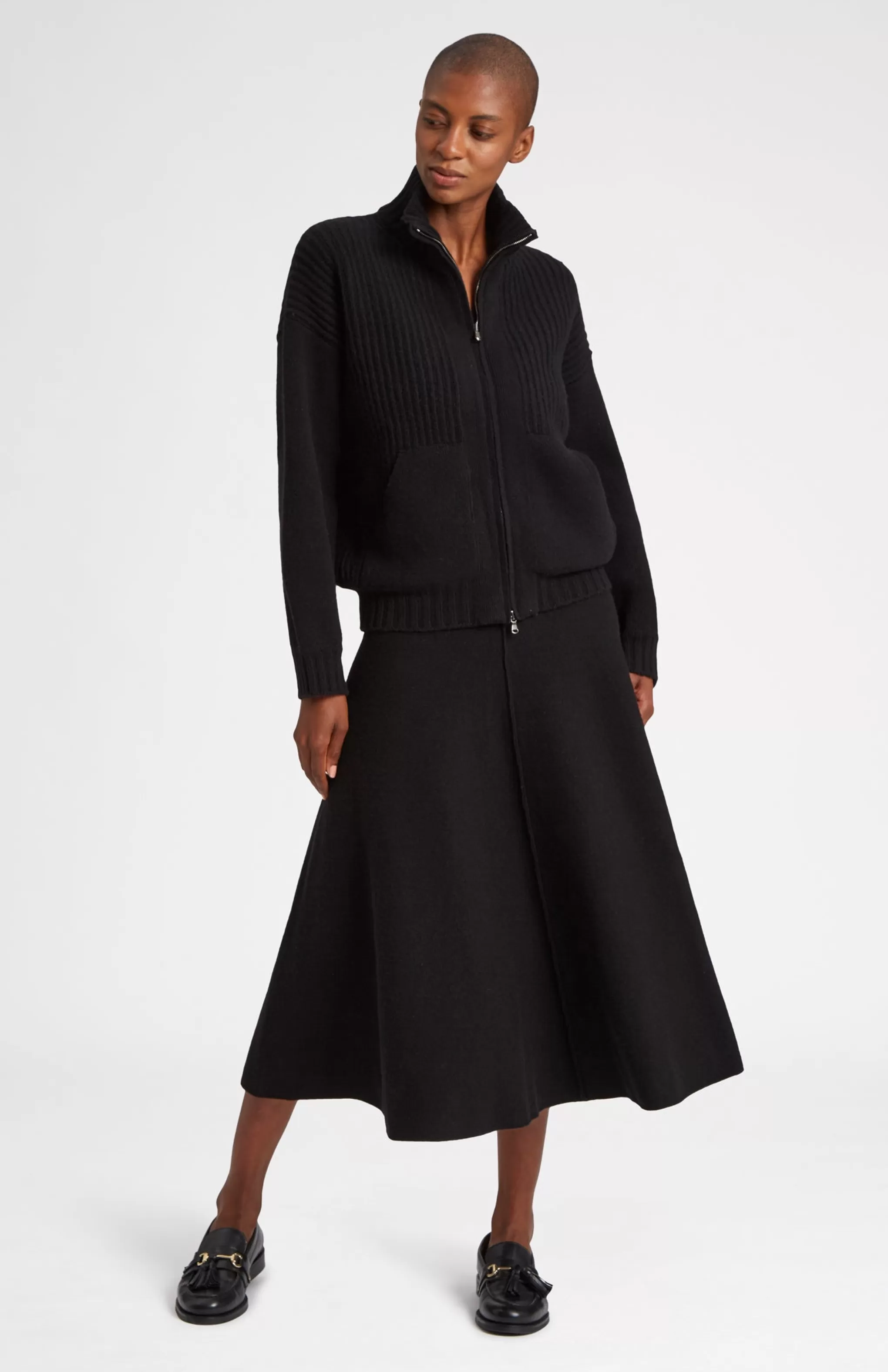 Sale Cashmere Blend Midi Skirt In Black Men/Women Loungewear