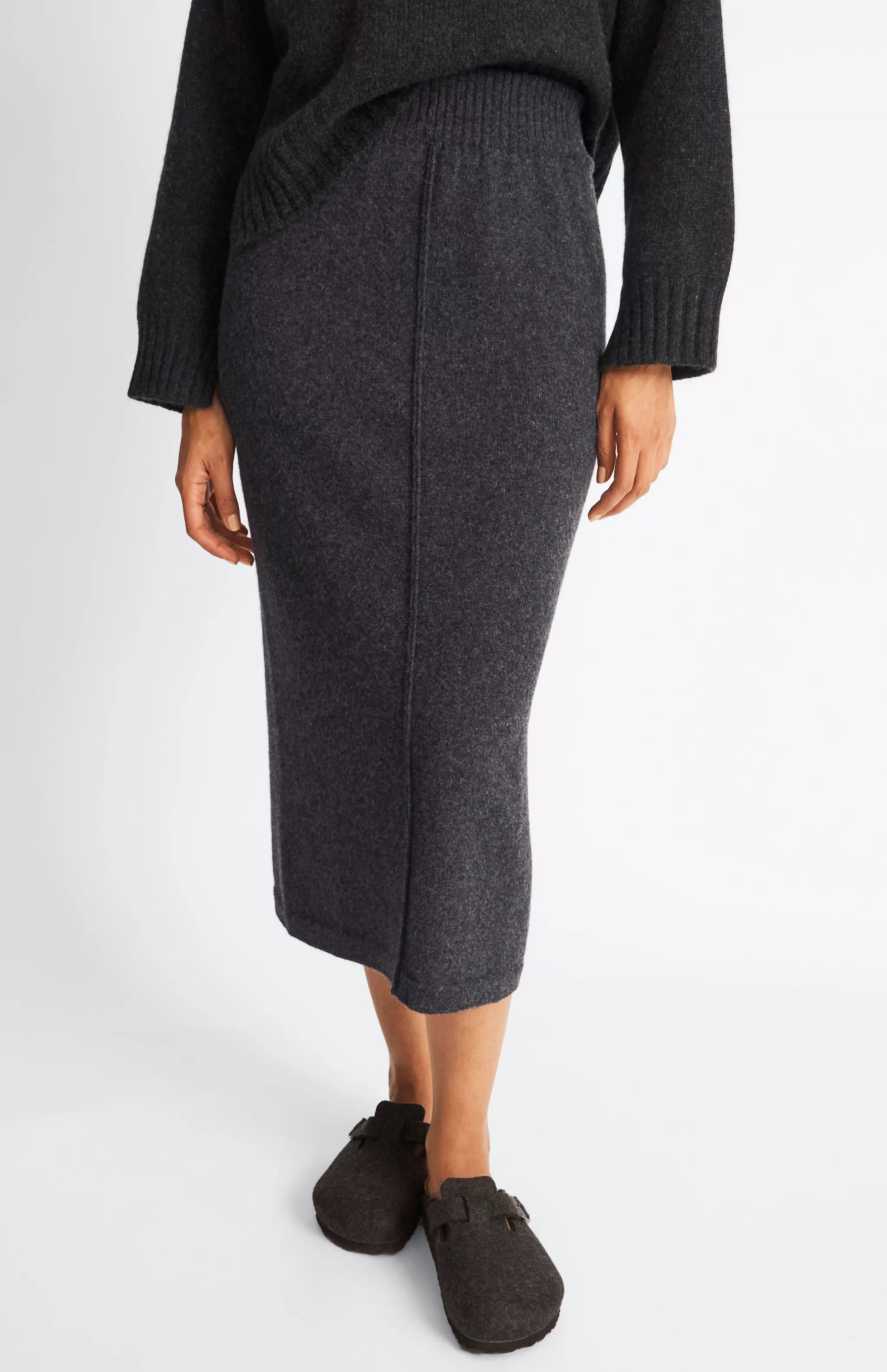 Flash Sale Cashmere Blend Pencil Skirt In Charcoal Men/Women Gifts For Women