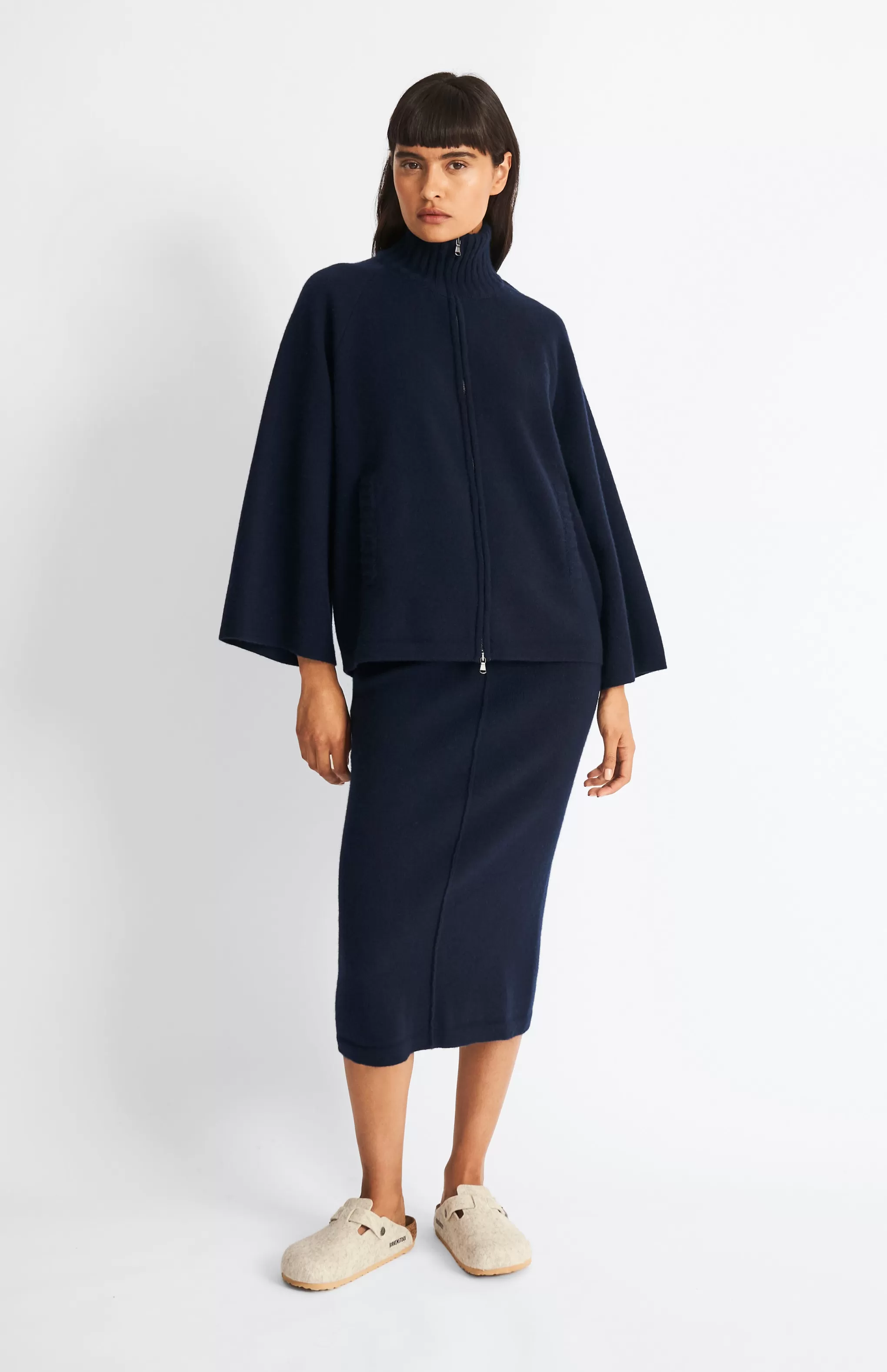 Best Sale Cashmere Blend Pencil Skirt In Indigo Men/Women Loungewear