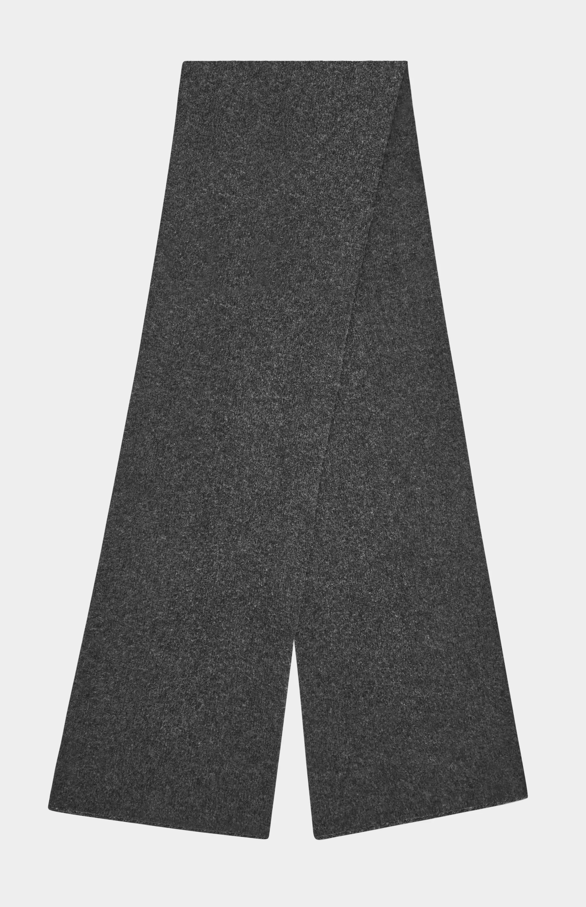Discount Cashmere Blend Scarf With Allover Fine Rib In Charcoal Men/Women Loungewear