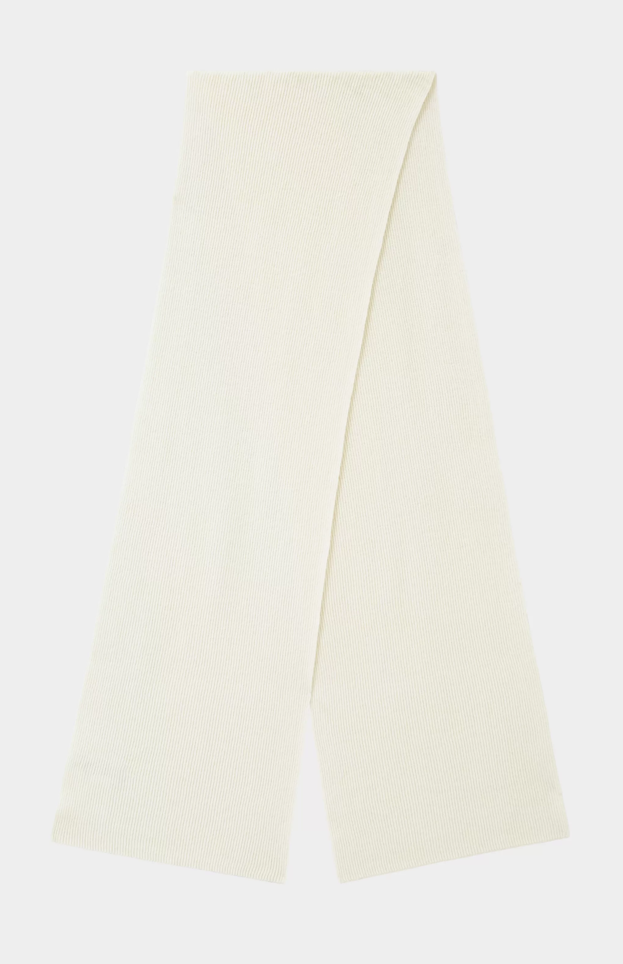 New Cashmere Blend Scarf With Allover Fine Rib In Cream Men/Women Gifts For Women