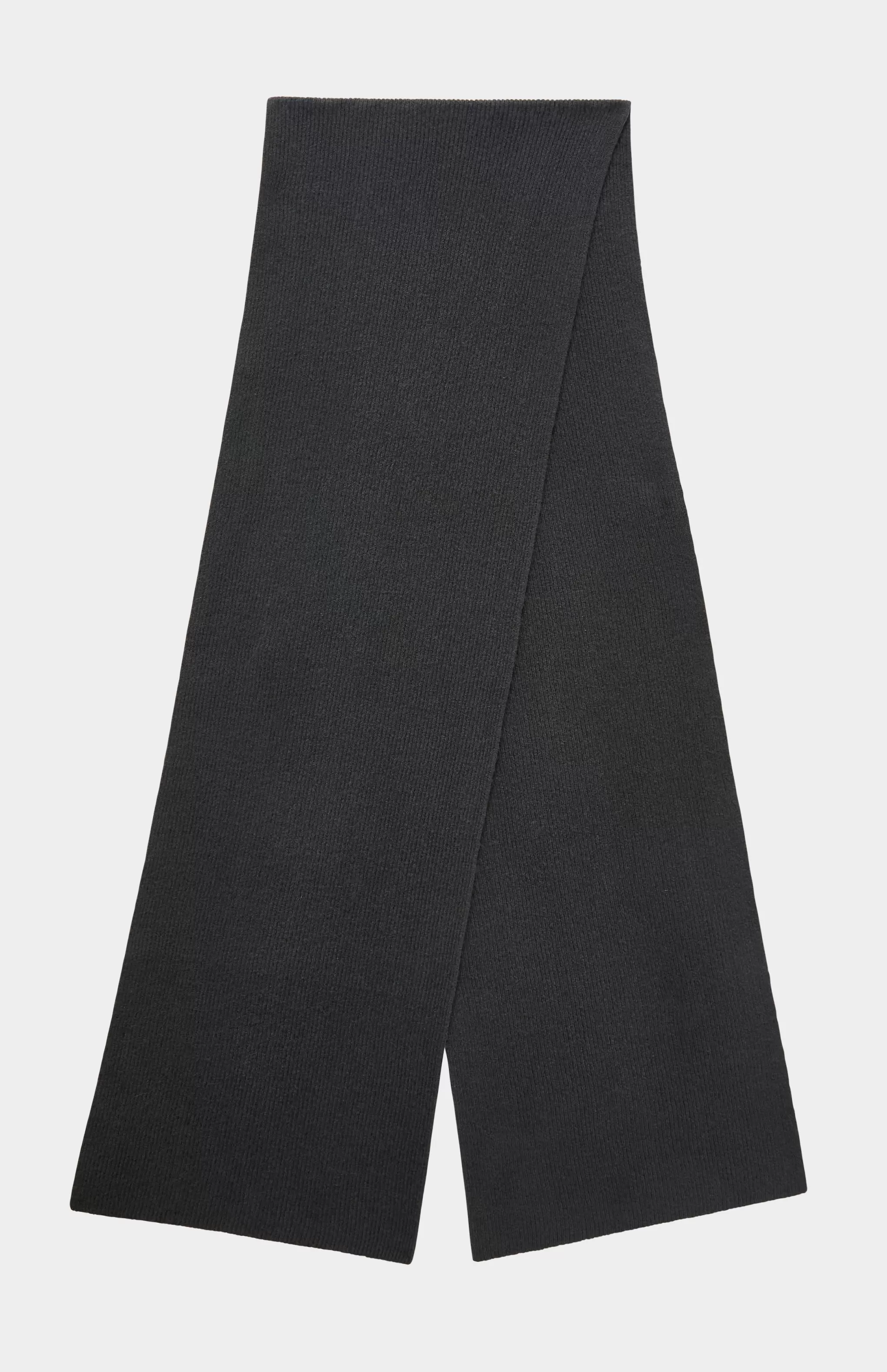 Sale Cashmere Blend Scarf With Allover Fine Rib In Dark Khaki Men/Women Gifts For Women