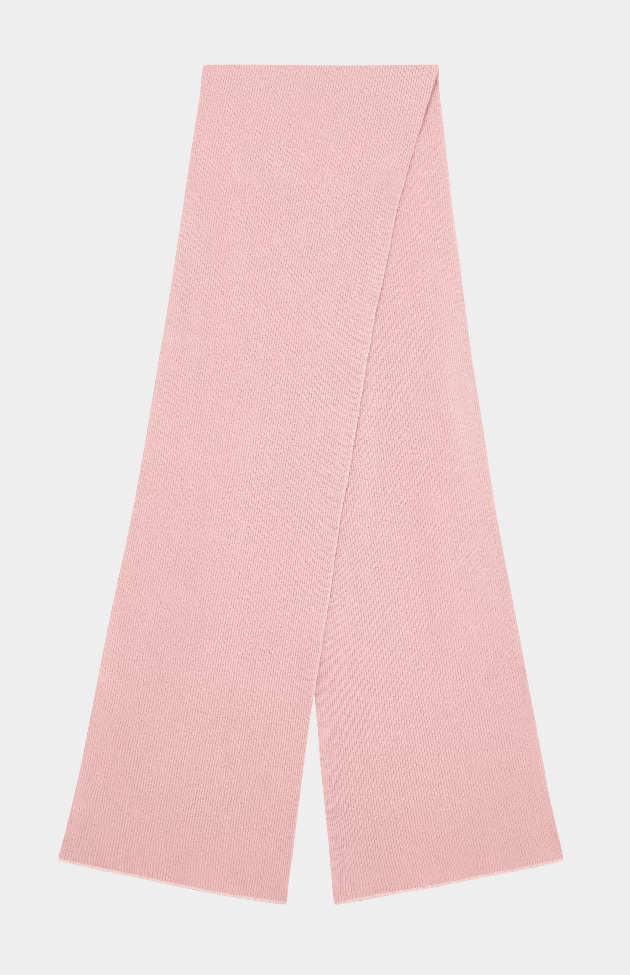 Hot Cashmere Blend Scarf With Allover Fine Rib In Dusty Pink Men/Women Loungewear