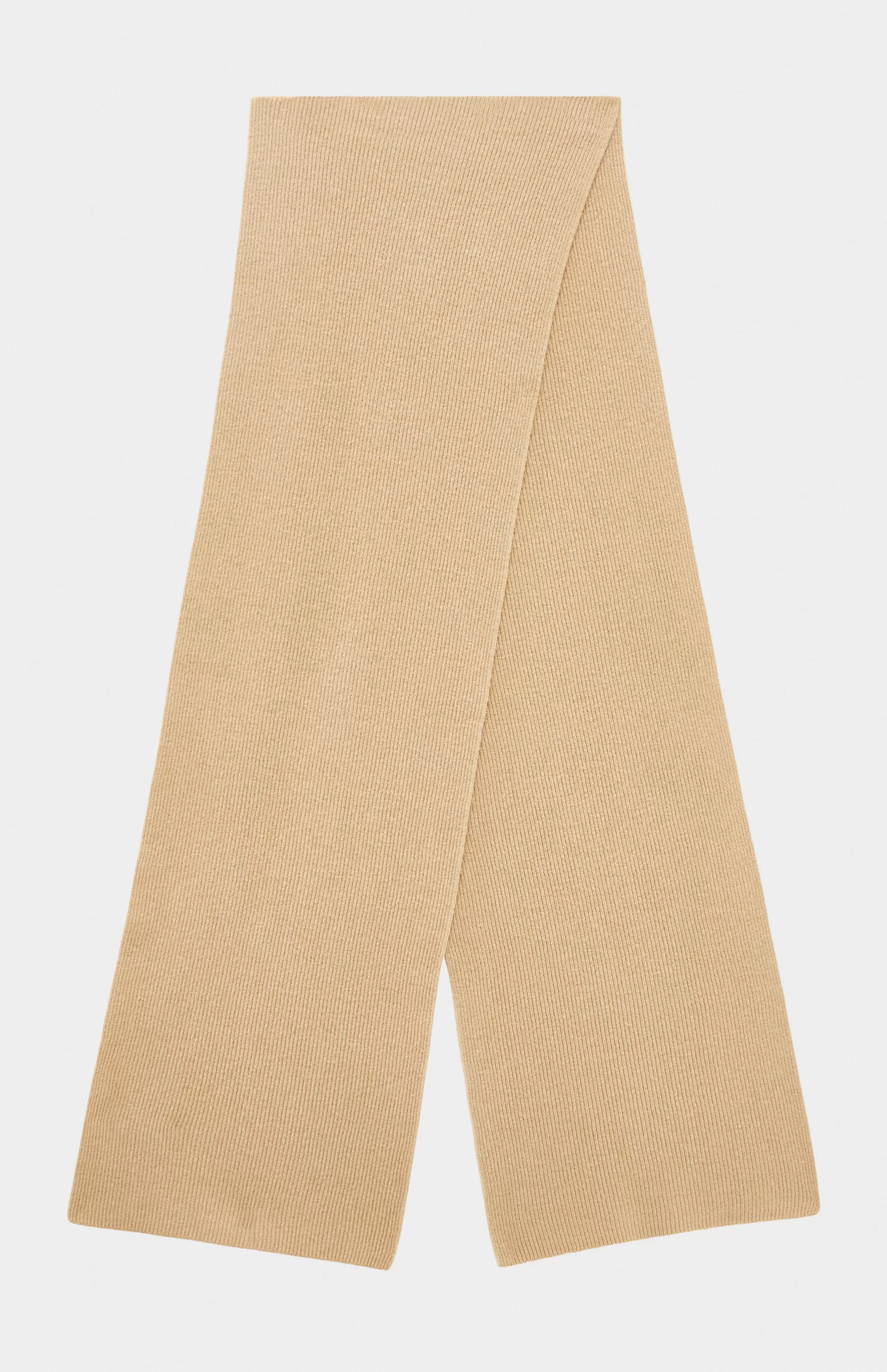 Store Cashmere Blend Scarf With Allover Fine Rib In Sand Men/Women Gifts For Women