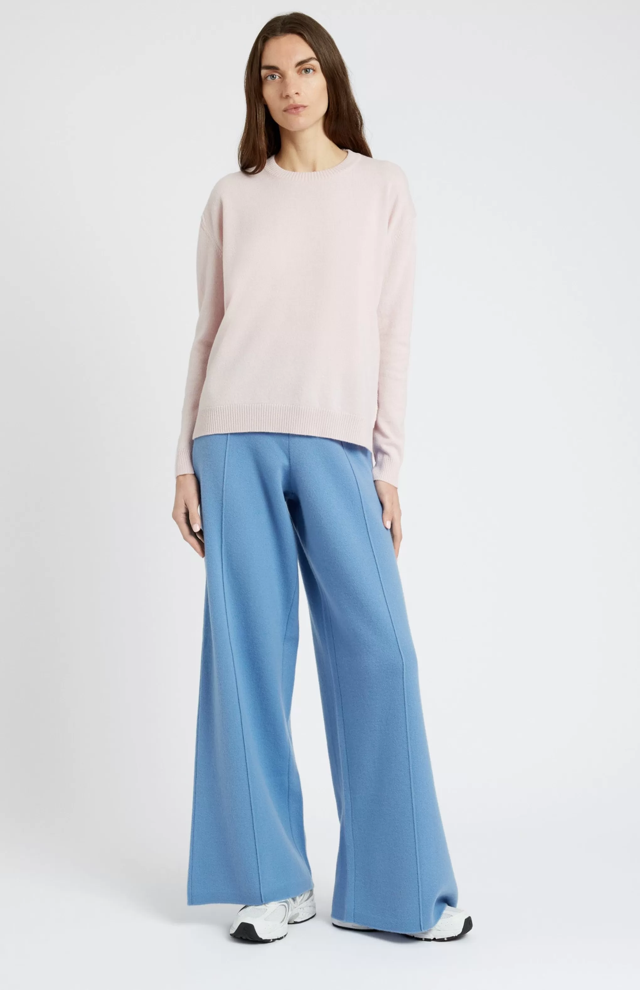 Shop Cashmere Blend Trousers In Cornflower Men/Women Trousers