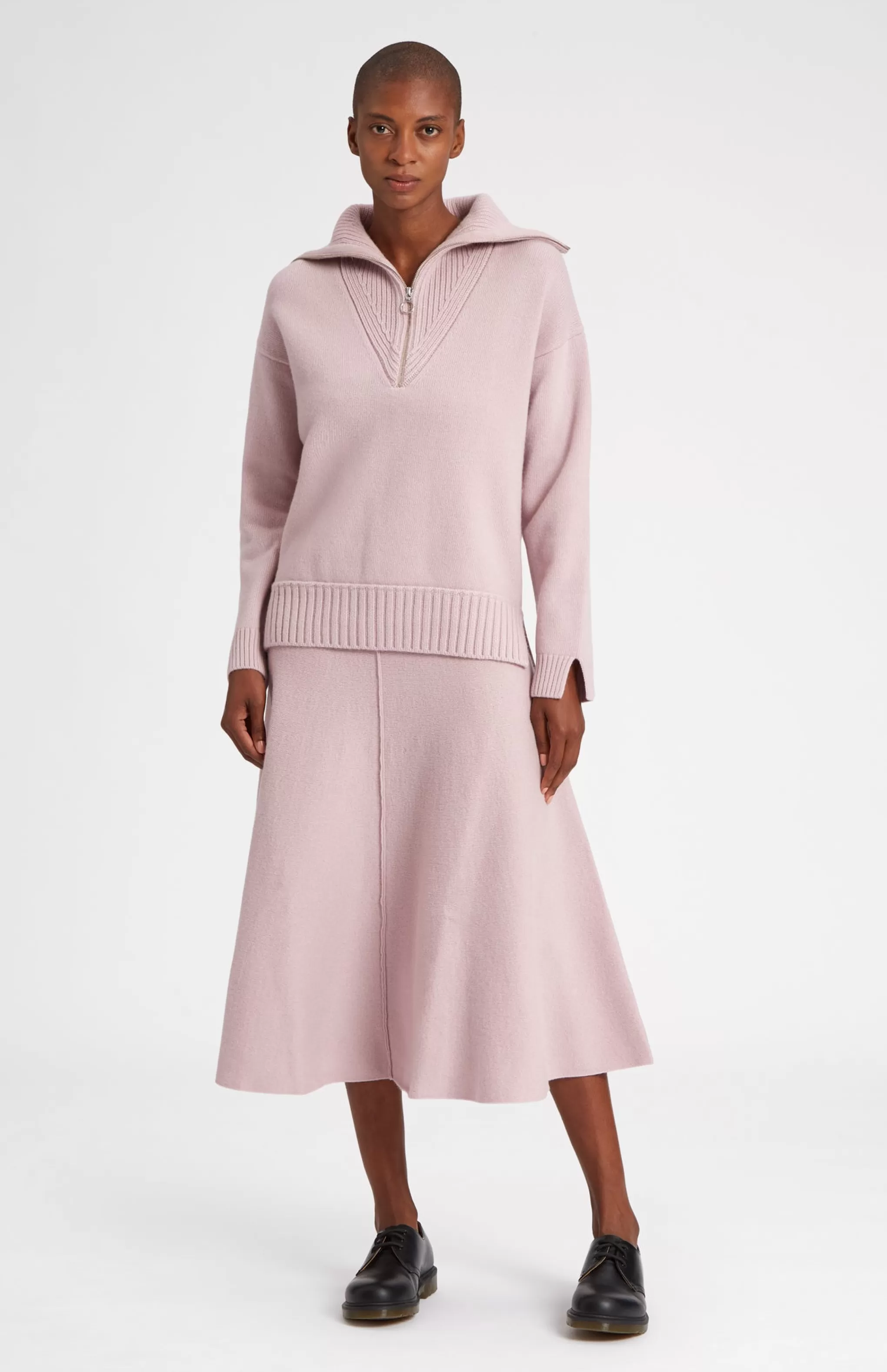 Cheap Cashmere Blend Zip Jumper In Powder Pink Men/Women Loungewear
