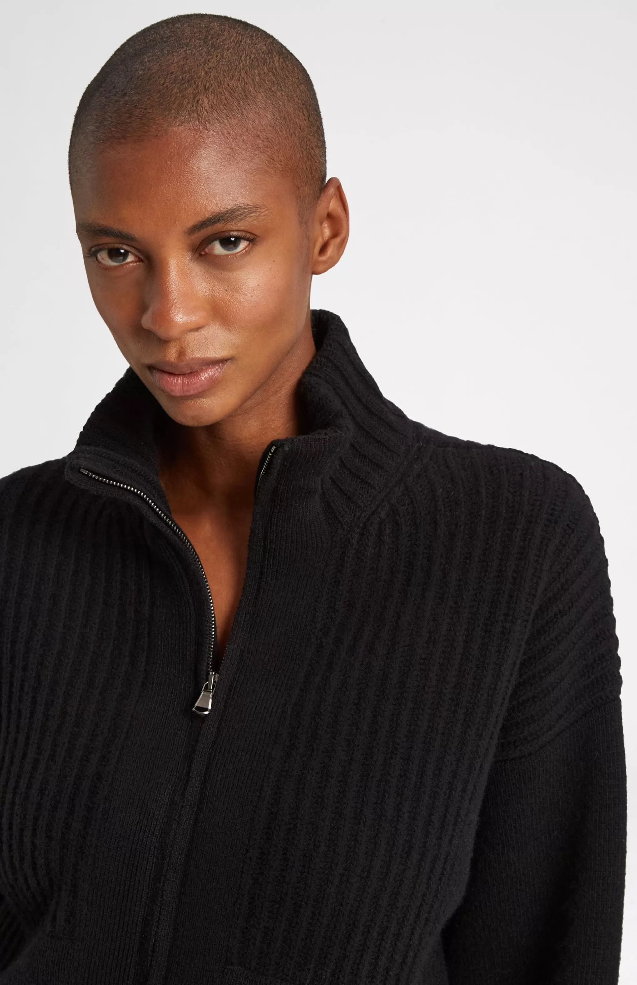 Best Sale Cashmere Blend Zip Thru Jacket In Black Men/Women Loungewear