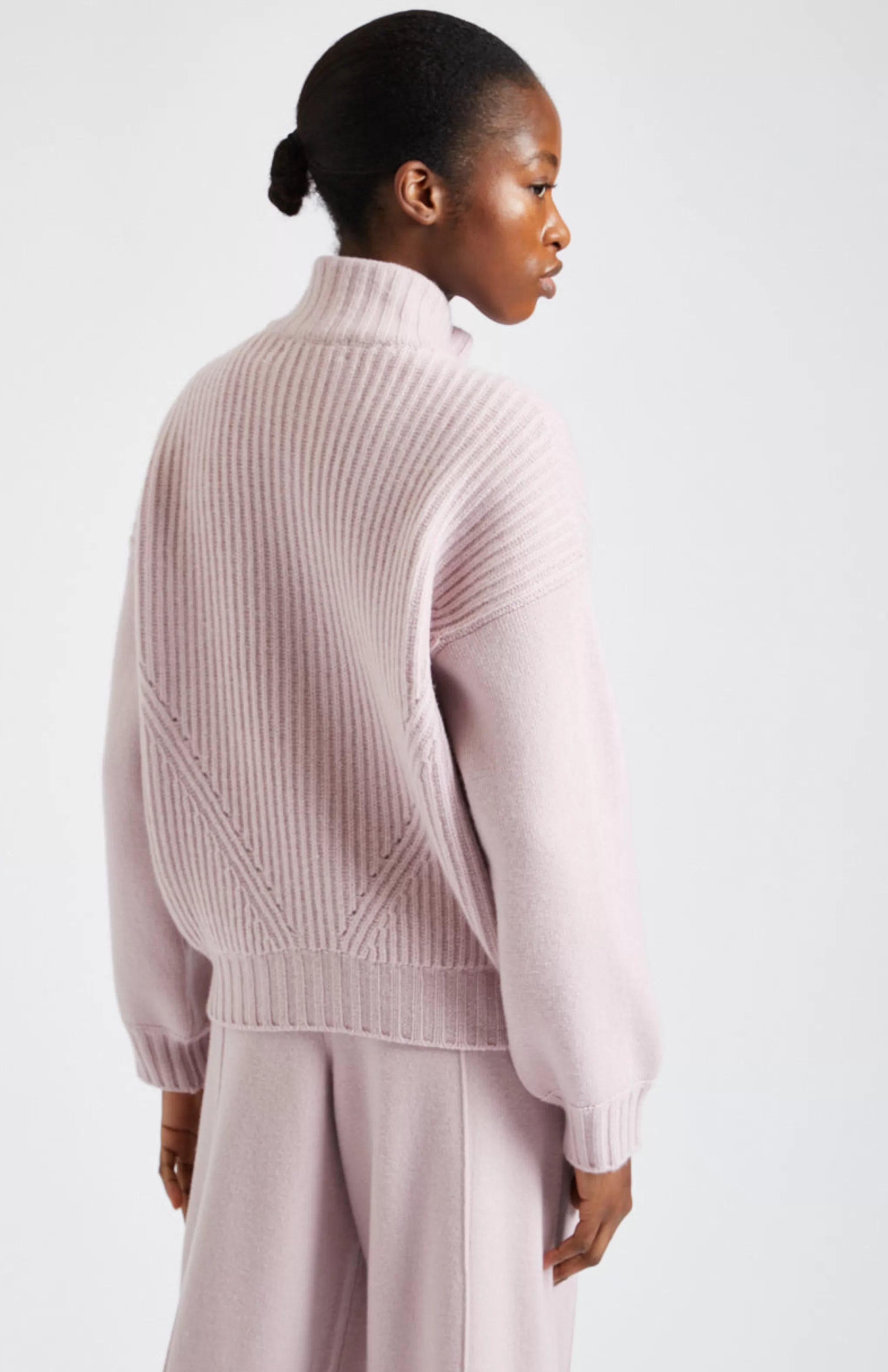 Best Cashmere Blend Zip Thru Jacket In Powder Pink Men/Women Cardigans