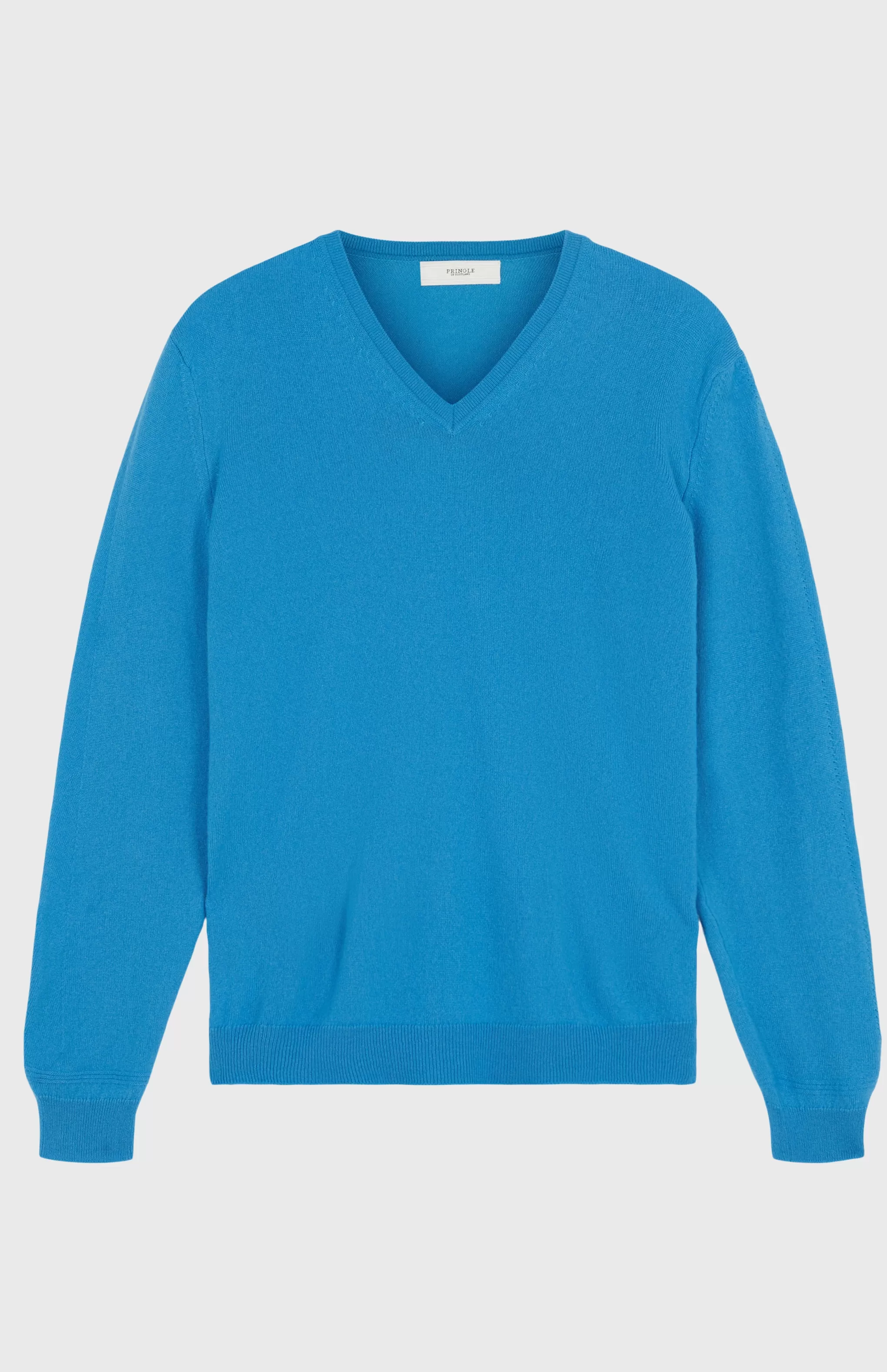 Cheap Classic V Neck Cashmere Jumper In Azure Blue Men Classic Cashmere