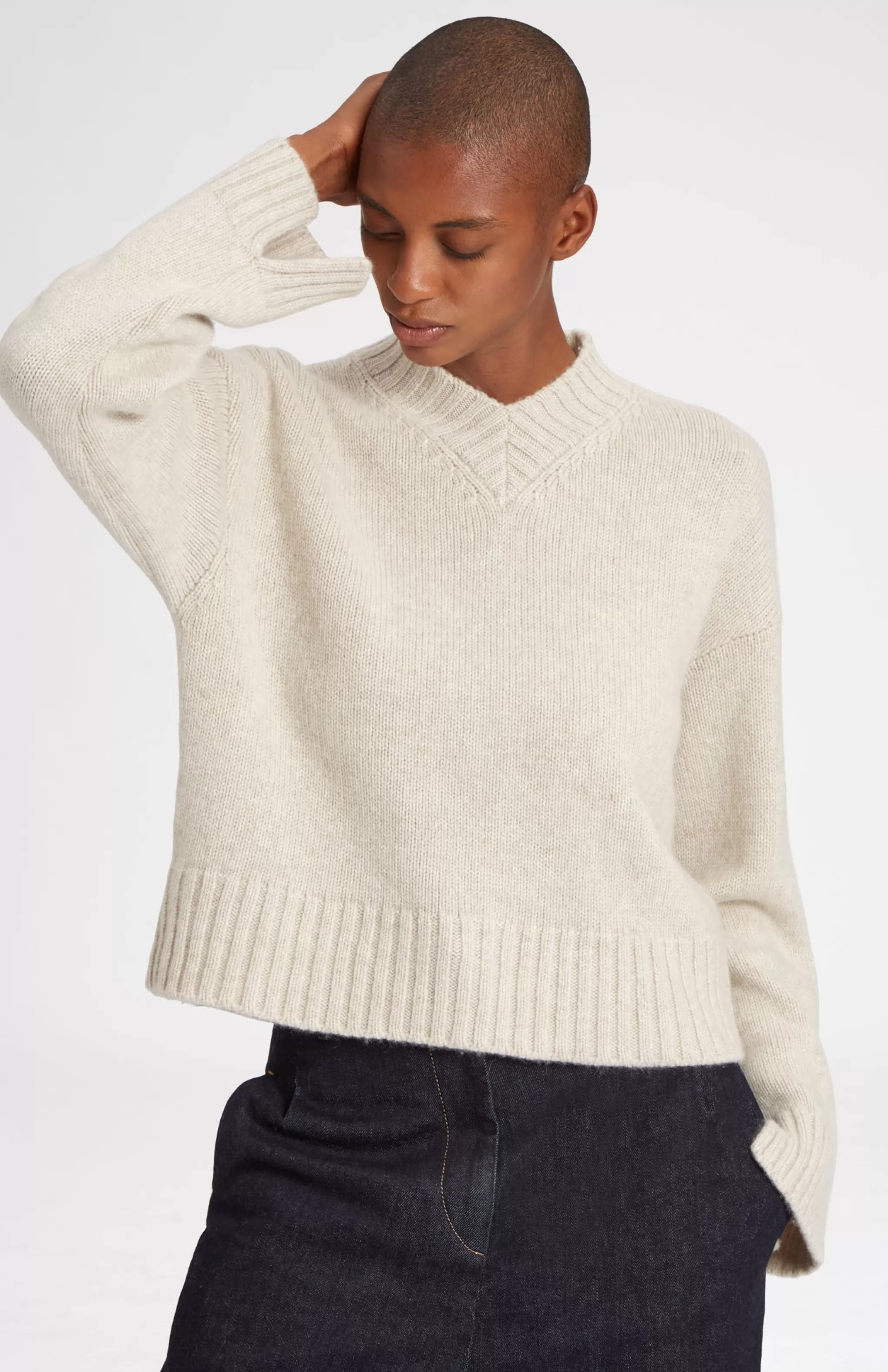 Sale Cosy Cashmere Jumper In Oatmeal Men/Women Gifts For Women