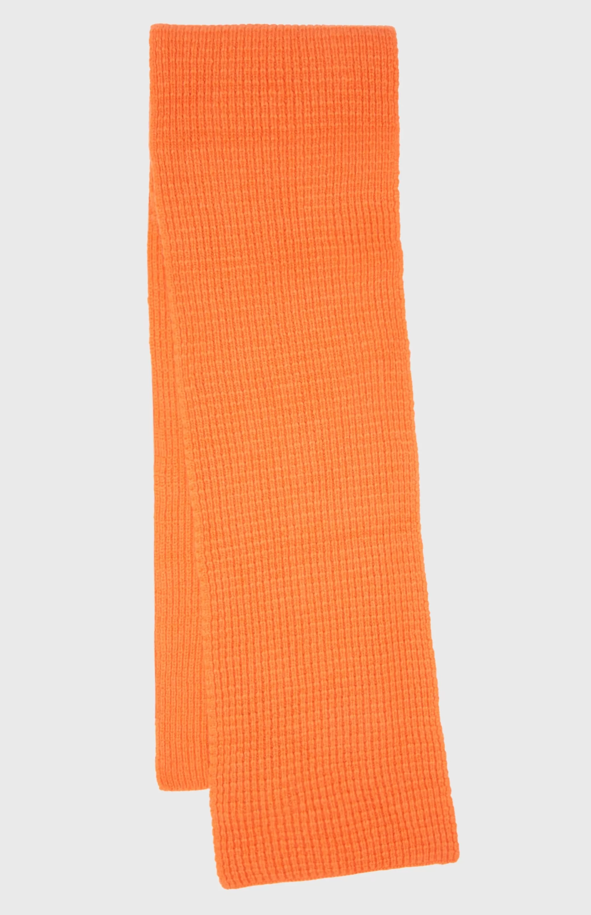 Sale Cosy Cashmere Scarf In A Waffle Stitch In Apricot Orange Men Gifts for Men