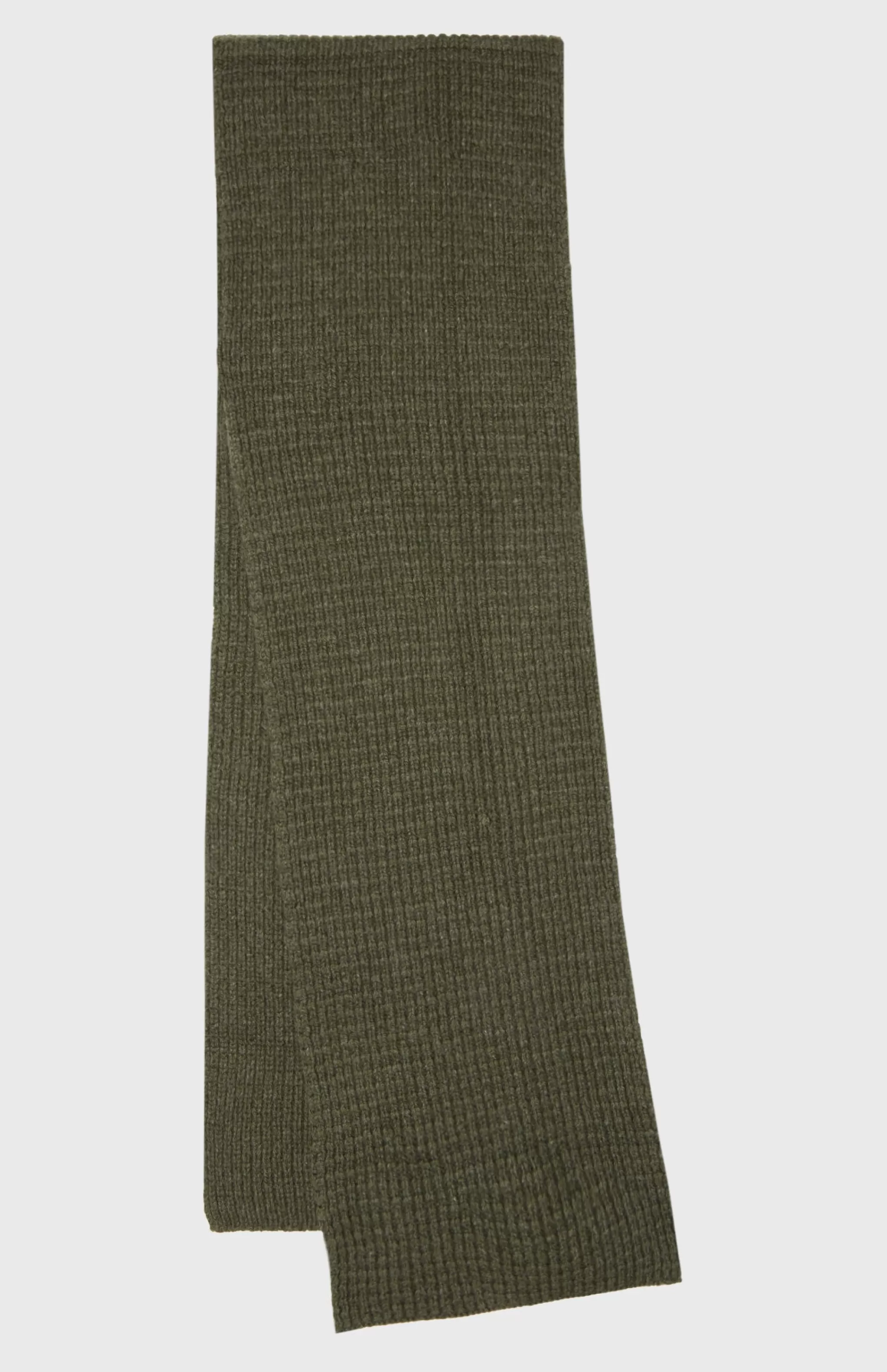 Sale Cosy Cashmere Scarf In A Waffle Stitch In Khaki Men Gifts for Men