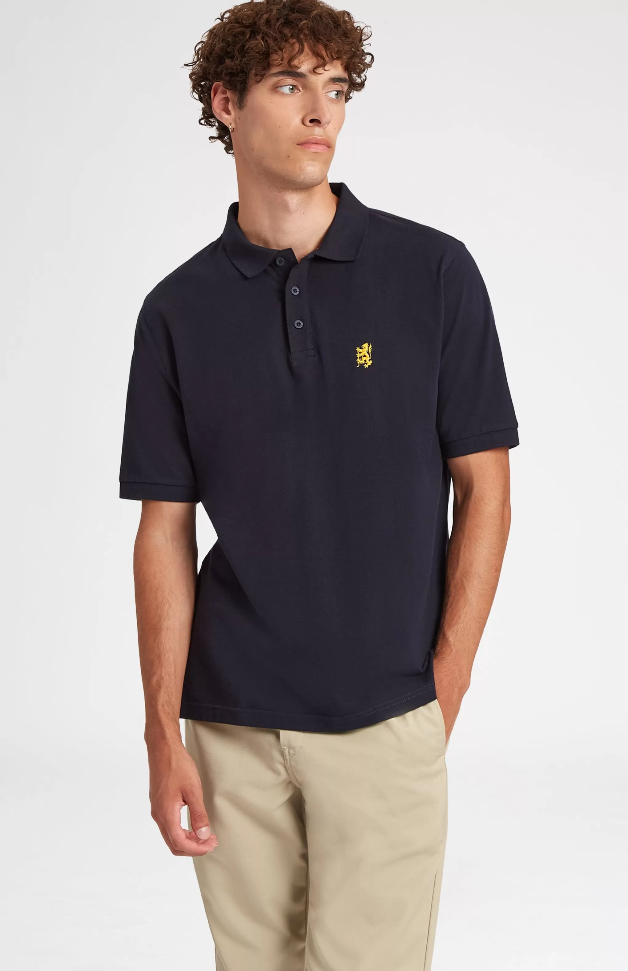 Best Cotton Heritage Golf Polo Shirt In Navy Men Pringle Heritage Unisex Collections