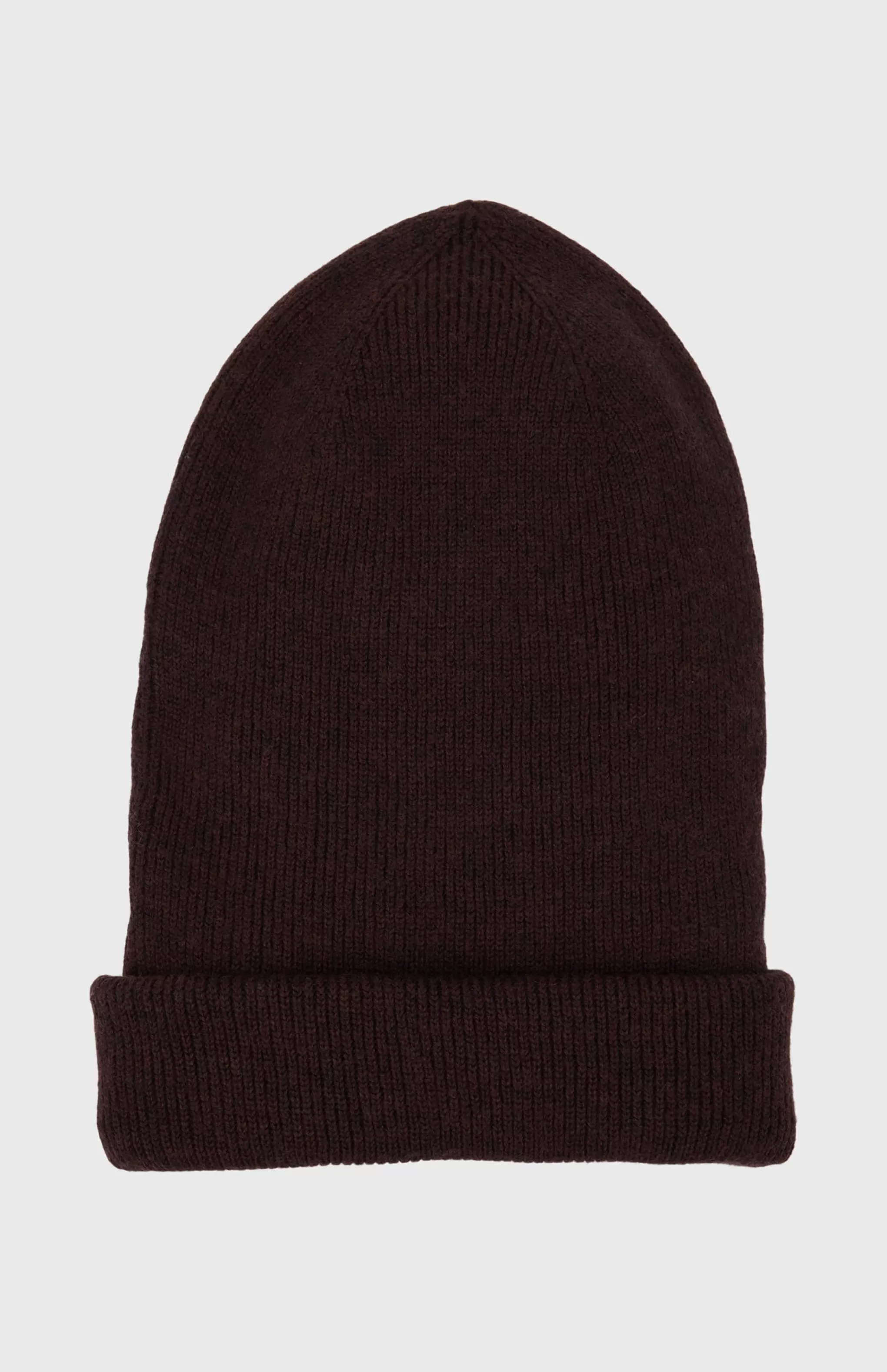 Hot Double Layer Ribbed Merino Beanie In Brown Men Gifts for Men