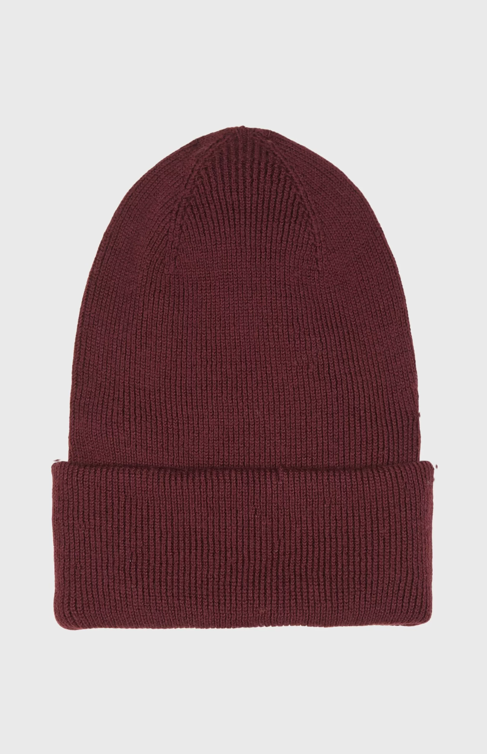 Fashion Double Layer Ribbed Merino Beanie In Burgundy Men Gifts for Men
