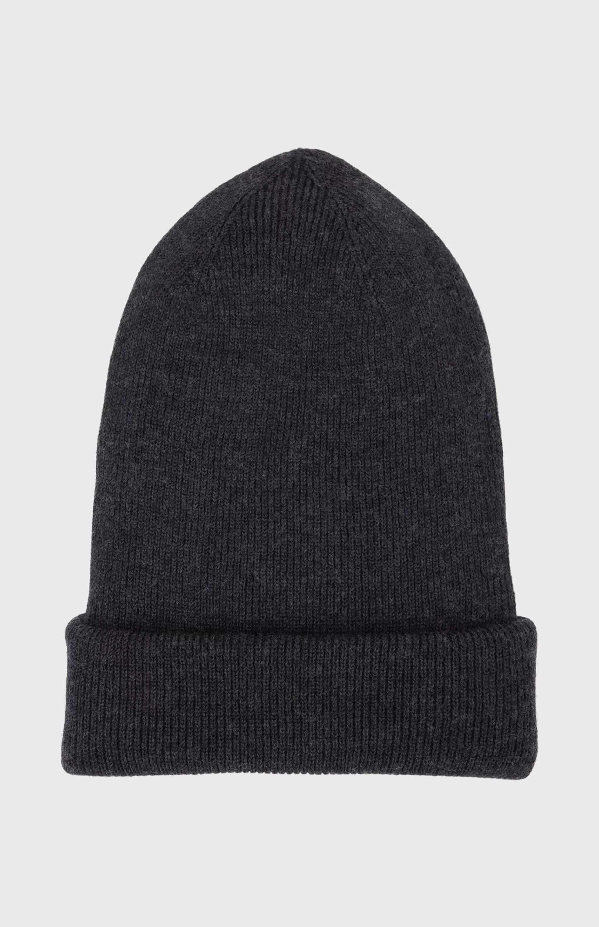 Best Sale Double Layer Ribbed Merino Beanie In Dark Grey Men Gifts for Men