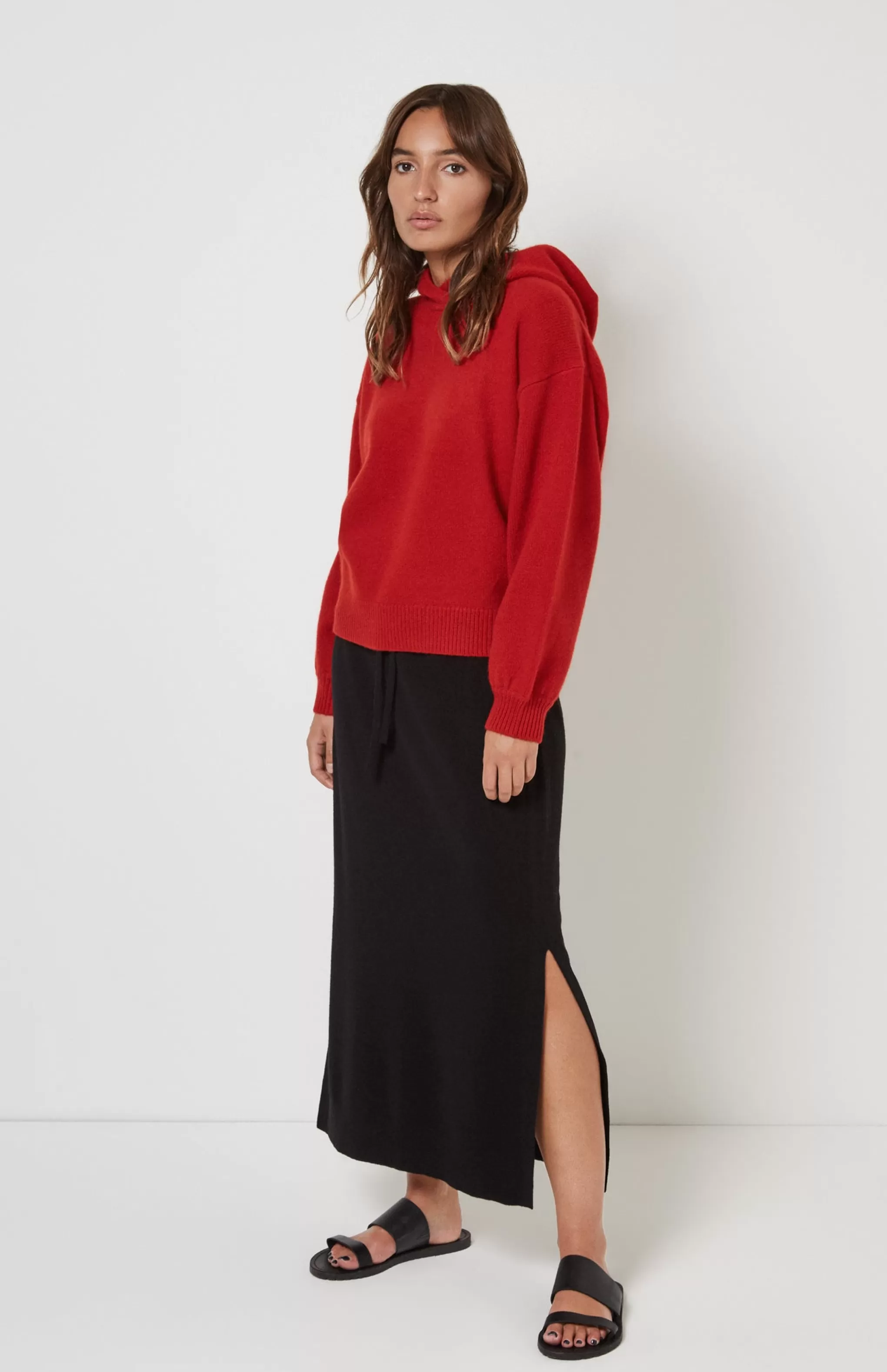 Cheap Drawstring Merino Skirt Black Men/Women Light Weight Knits