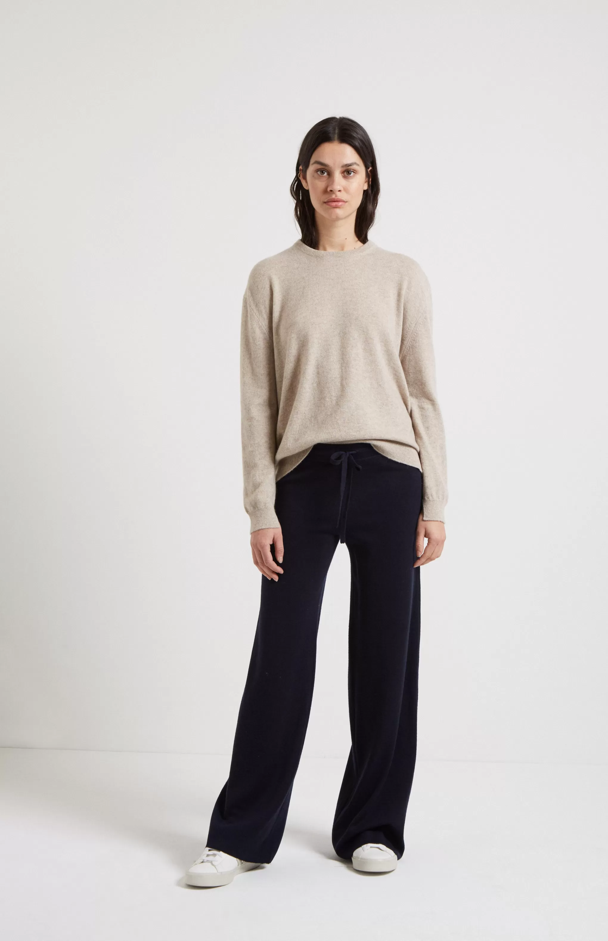 Hot Drawstring Merino Trousers In Navy Men/Women Trousers