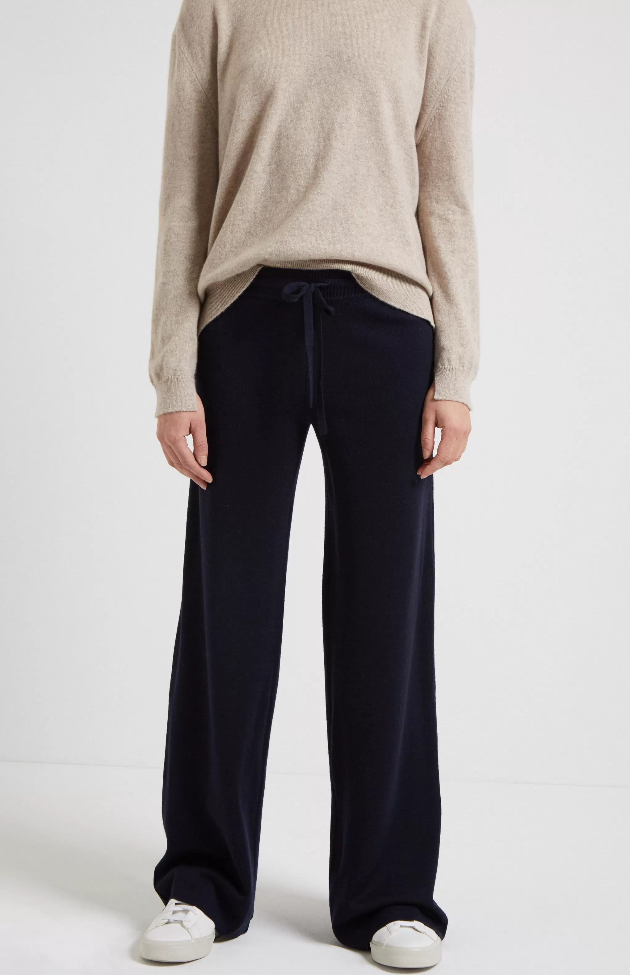 Hot Drawstring Merino Trousers In Navy Men/Women Trousers