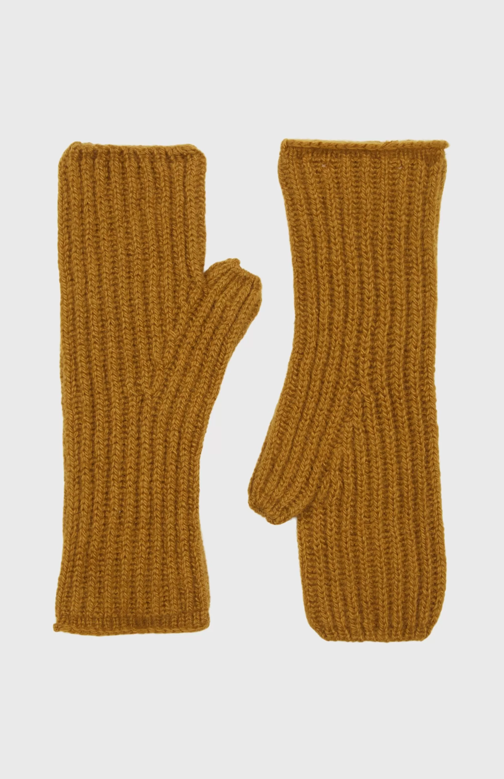 Outlet Fisherman's Rib Knit Cashmere Wrist Warmers In Mustard Men/Women Gifts For Women