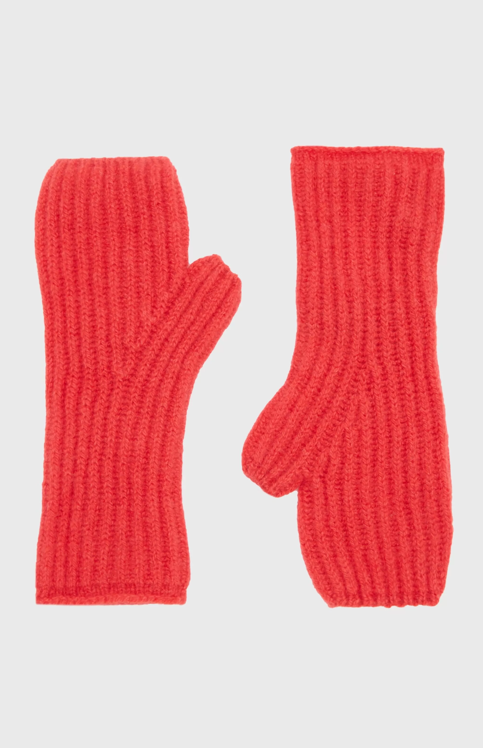Outlet Fisherman's Rib Knit Cashmere Wrist Warmers In Poppy Red Men/Women Gifts For Women