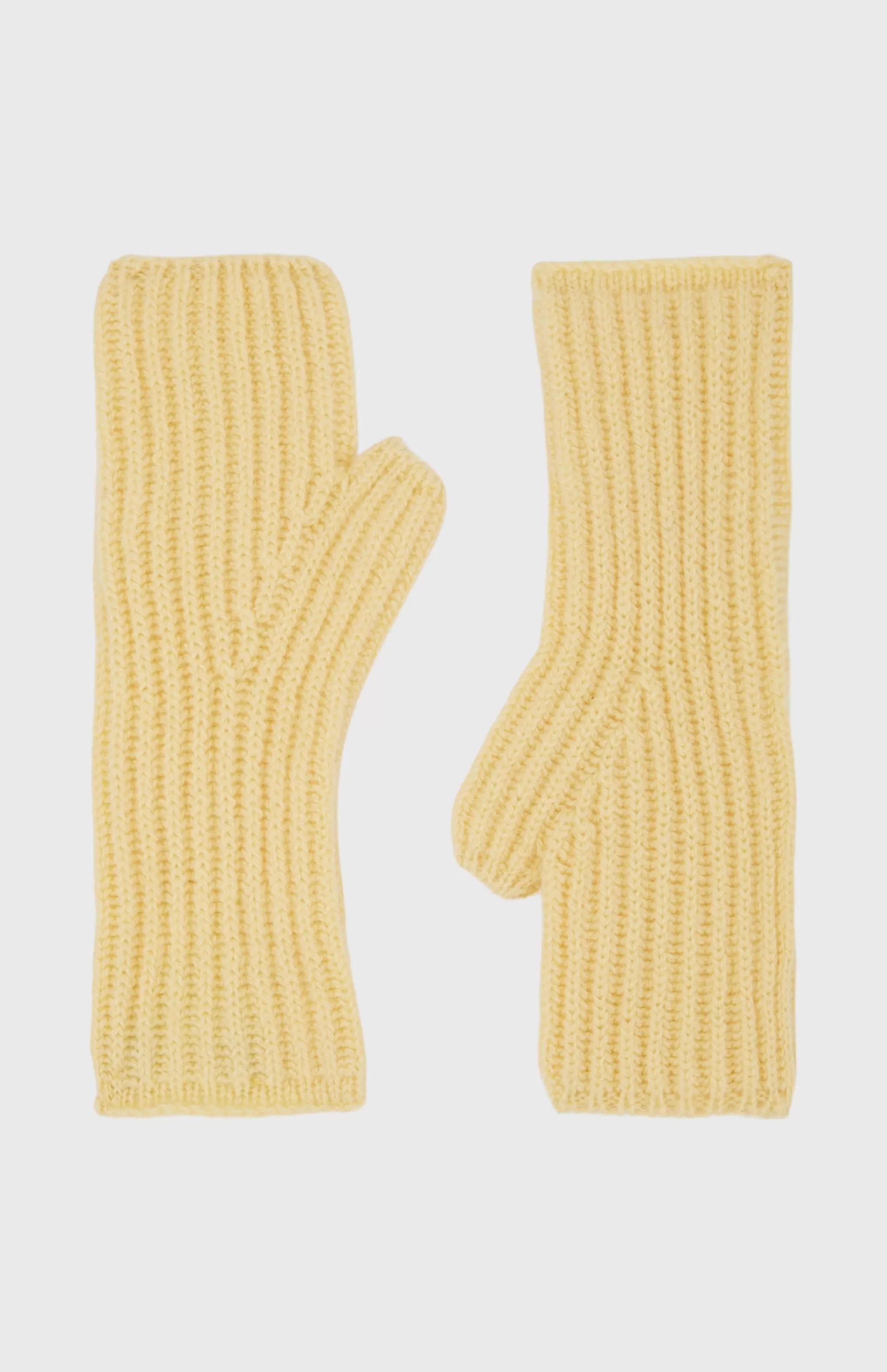 Fashion Fisherman's Rib Knit Cashmere Wrist Warmers In Yellow Men/Women Gifts For Women