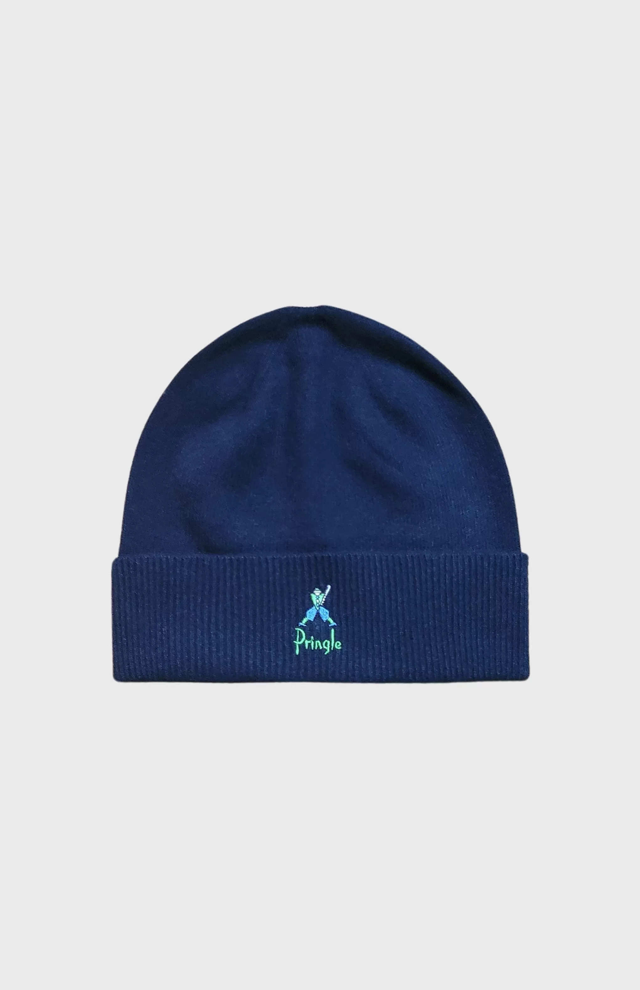 Outlet Geometric George Embroidered Lambswool Beanie In Navy Men Lambswool