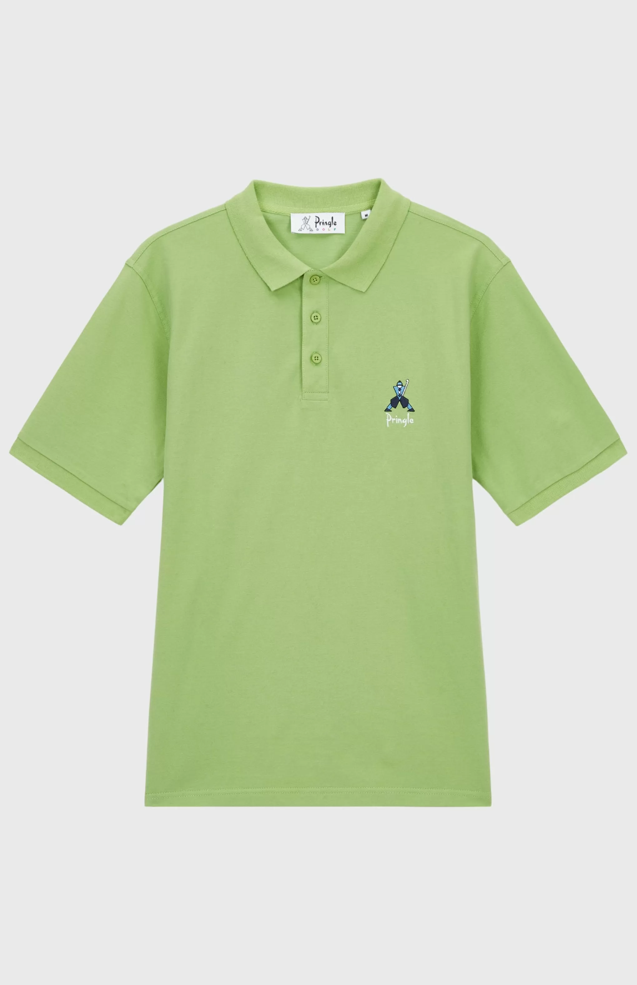 Clearance Geometric George Golf Cotton Polo Shirt In Field Green Men Pringle Heritage Unisex Collections