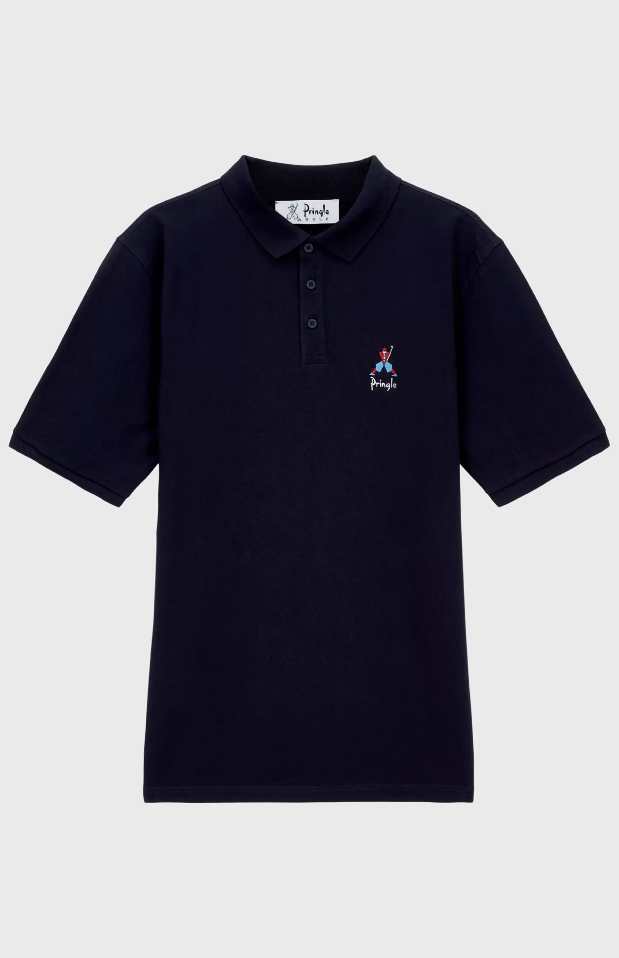 Sale Geometric George Golf Cotton Polo Shirt In Navy Men Cotton