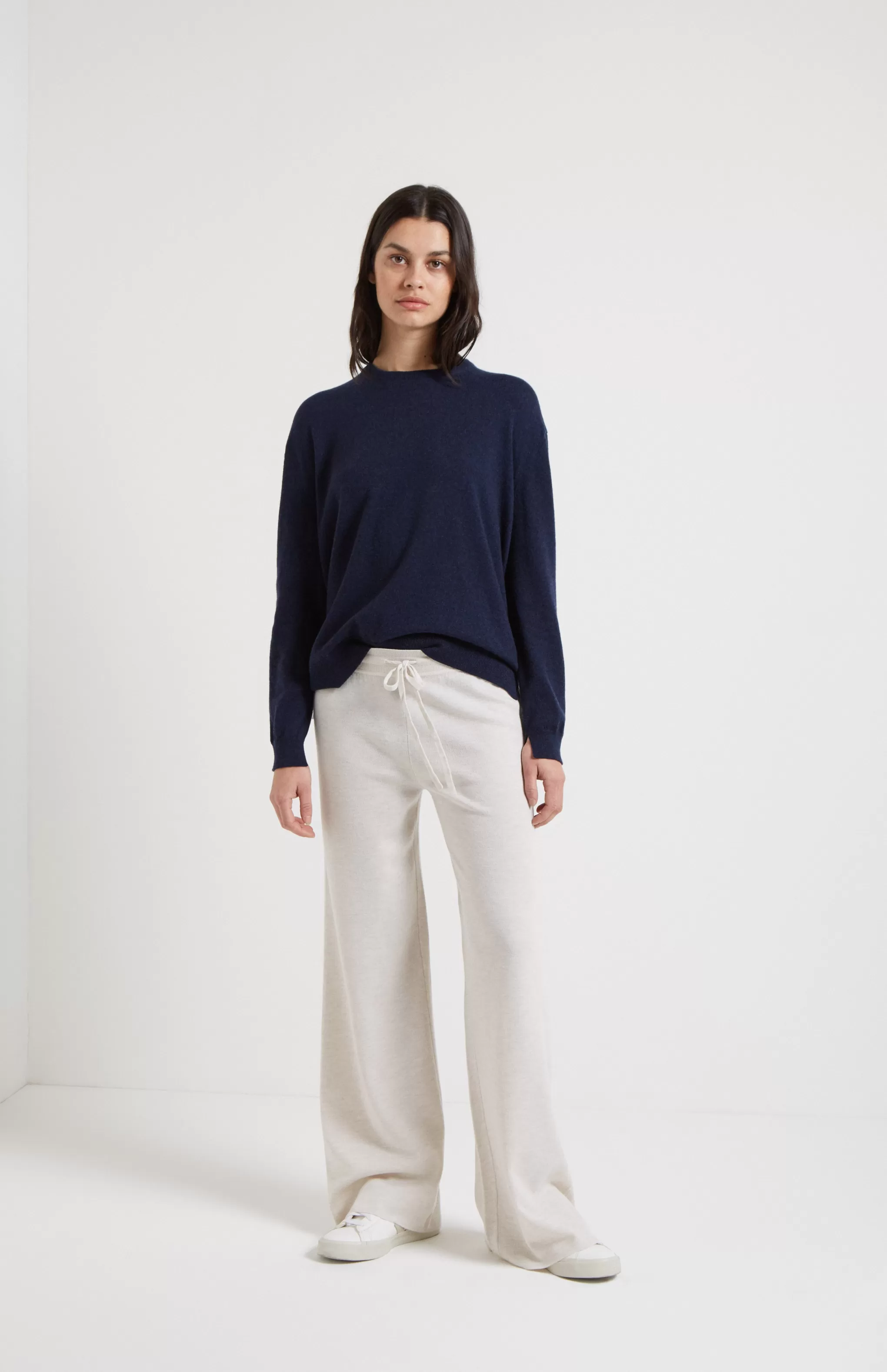 Cheap Jumper Scottish Cashmere In Navy Men/Women Round Neck Knits