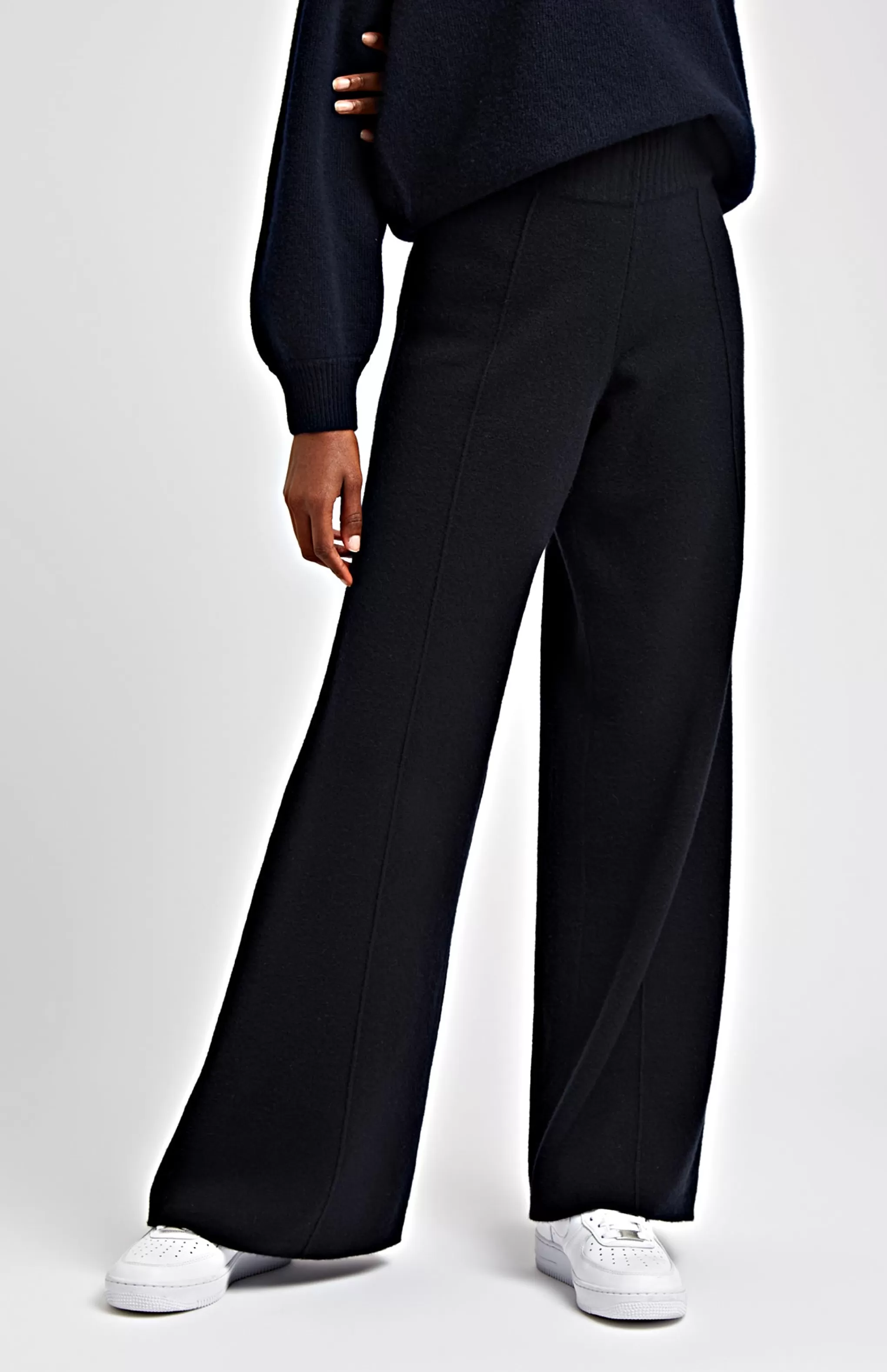 Outlet Knitted Wide Leg Cashmere Blend Trousers In Indigo Men/Women Loungewear