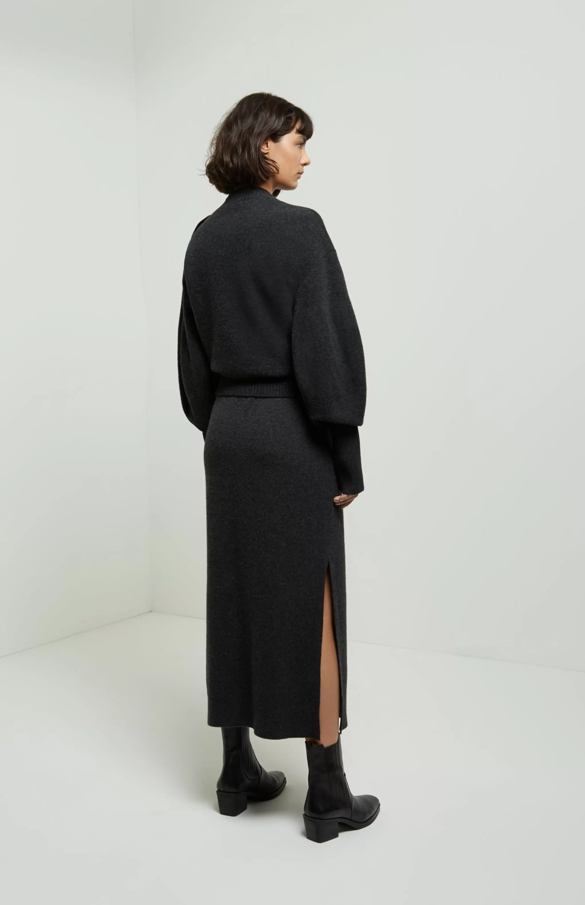 Hot Long Relaxed Fit Skirt In Charcoal Men/Women Skirts