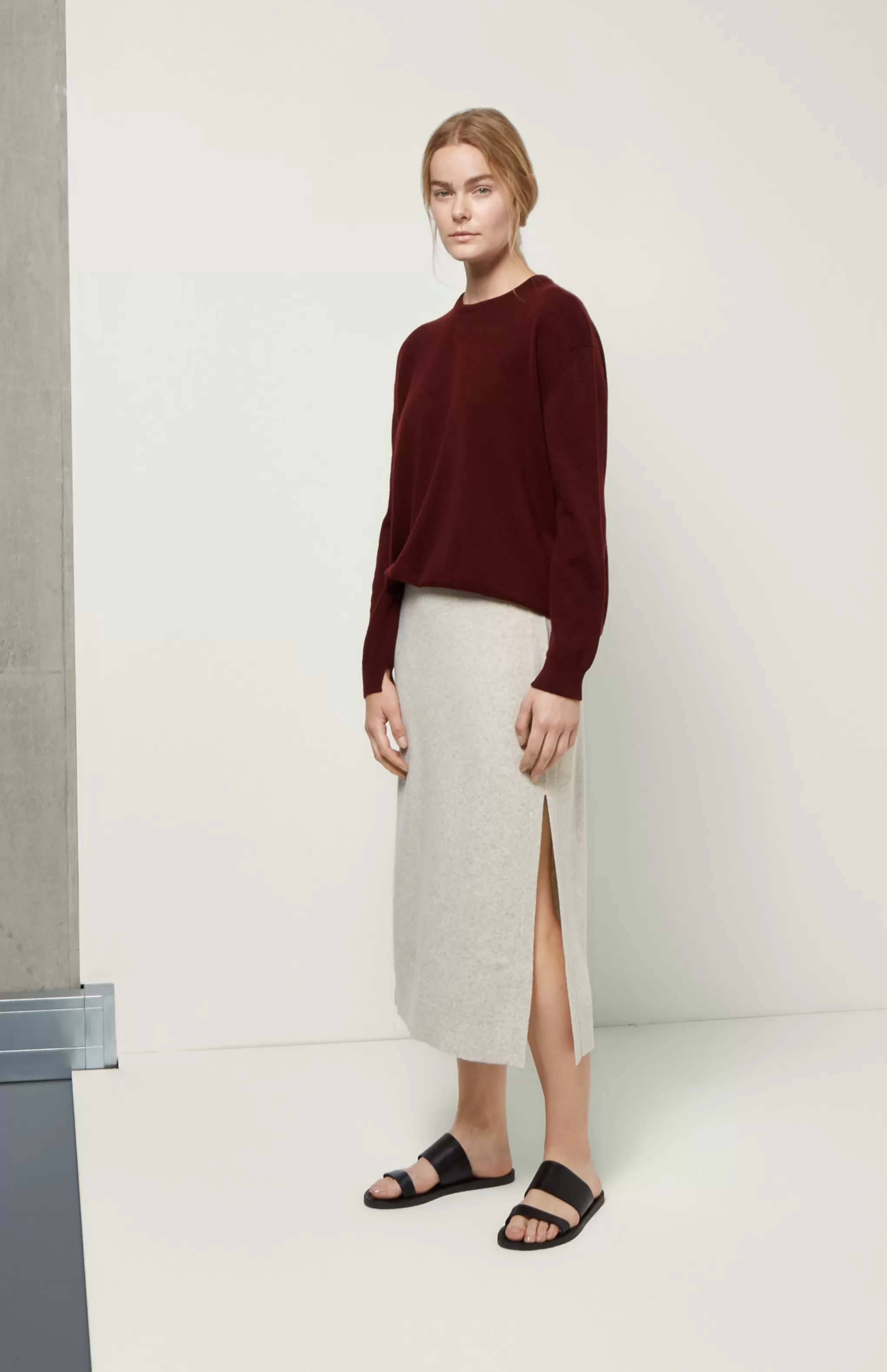 Shop Long Skirt In Oatmeal Men/Women Skirts