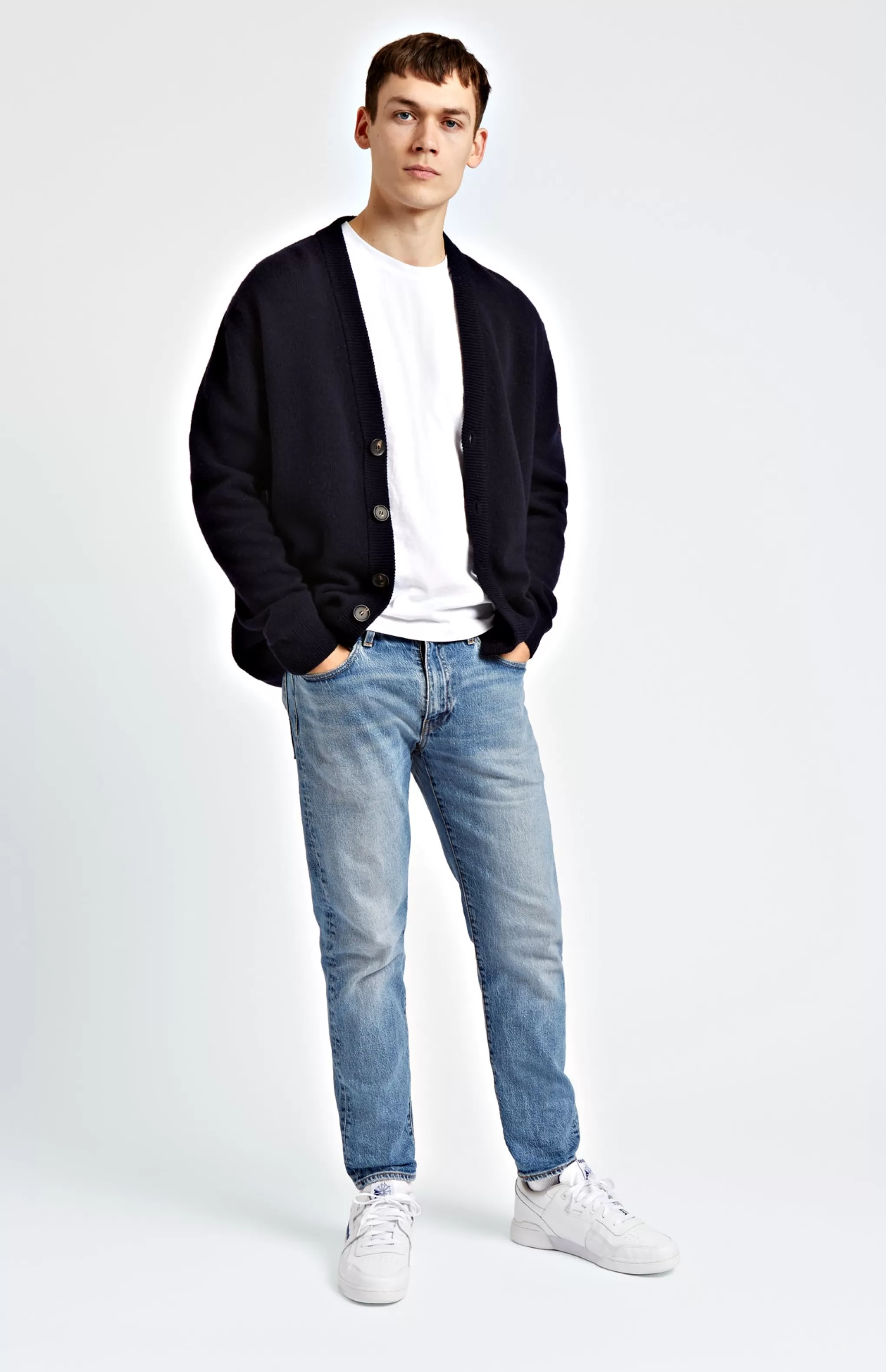 Outlet Men's Archive Lambswool Blend Cardigan In Navy Men Lambswool