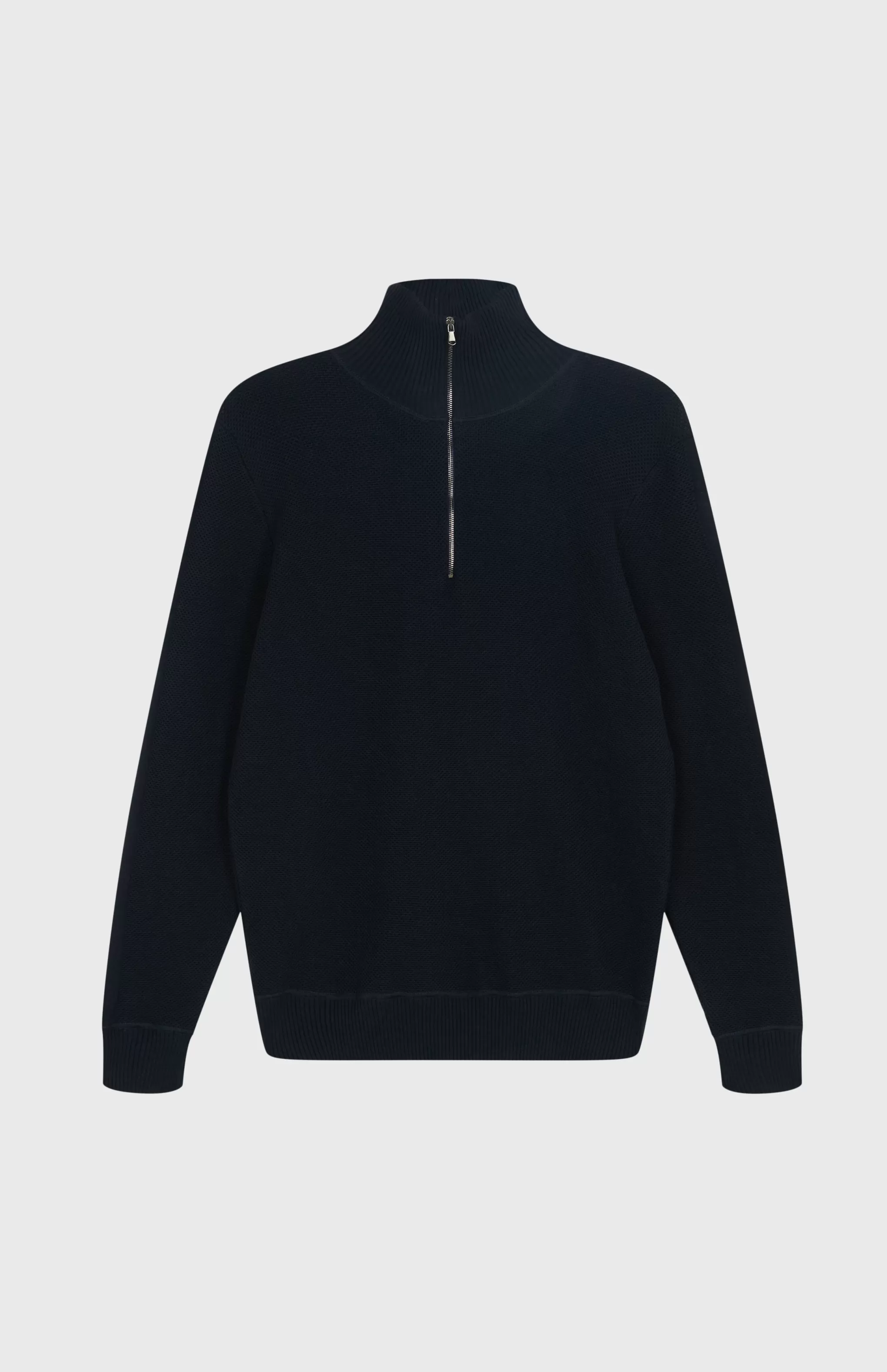 Clearance Men's Half Zip Cotton Jumper In Navy Men Light Weight Knits