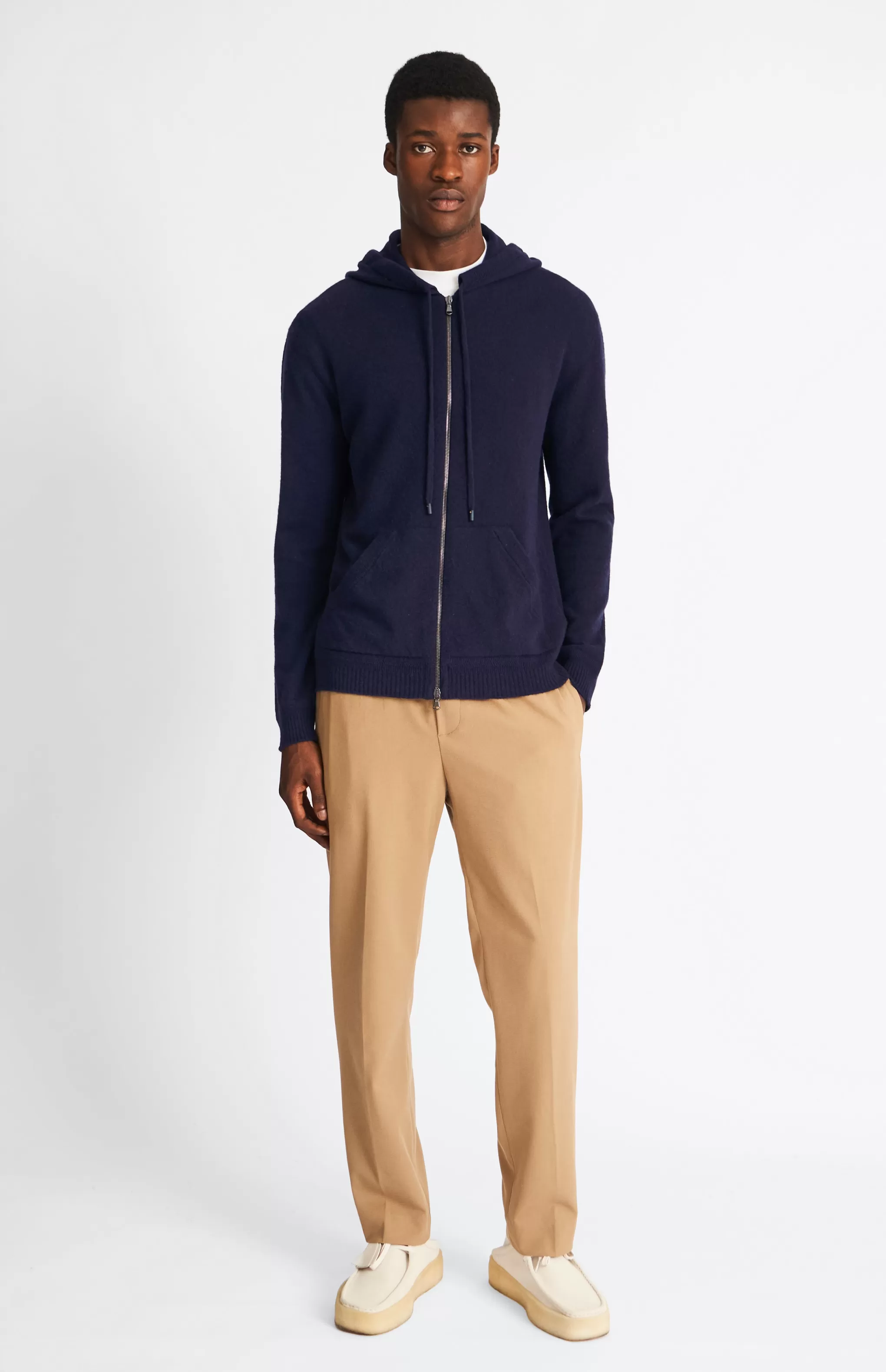 Outlet Men's Knitted Lounge Hoodie In Ink Men Merino