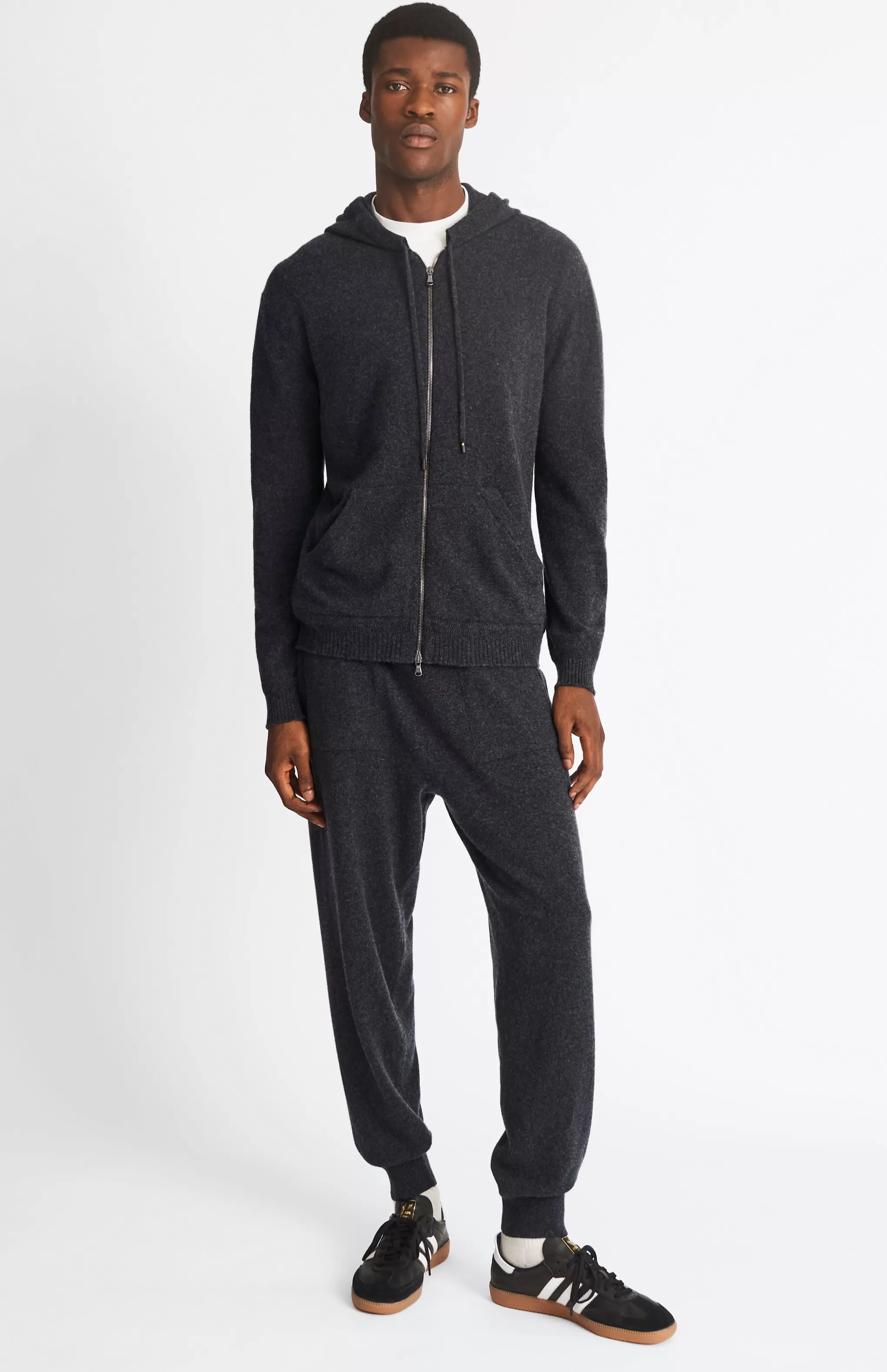 Outlet Men's Knitted Merino Cashmere Joggers In Charcoal Men Gifts for Men
