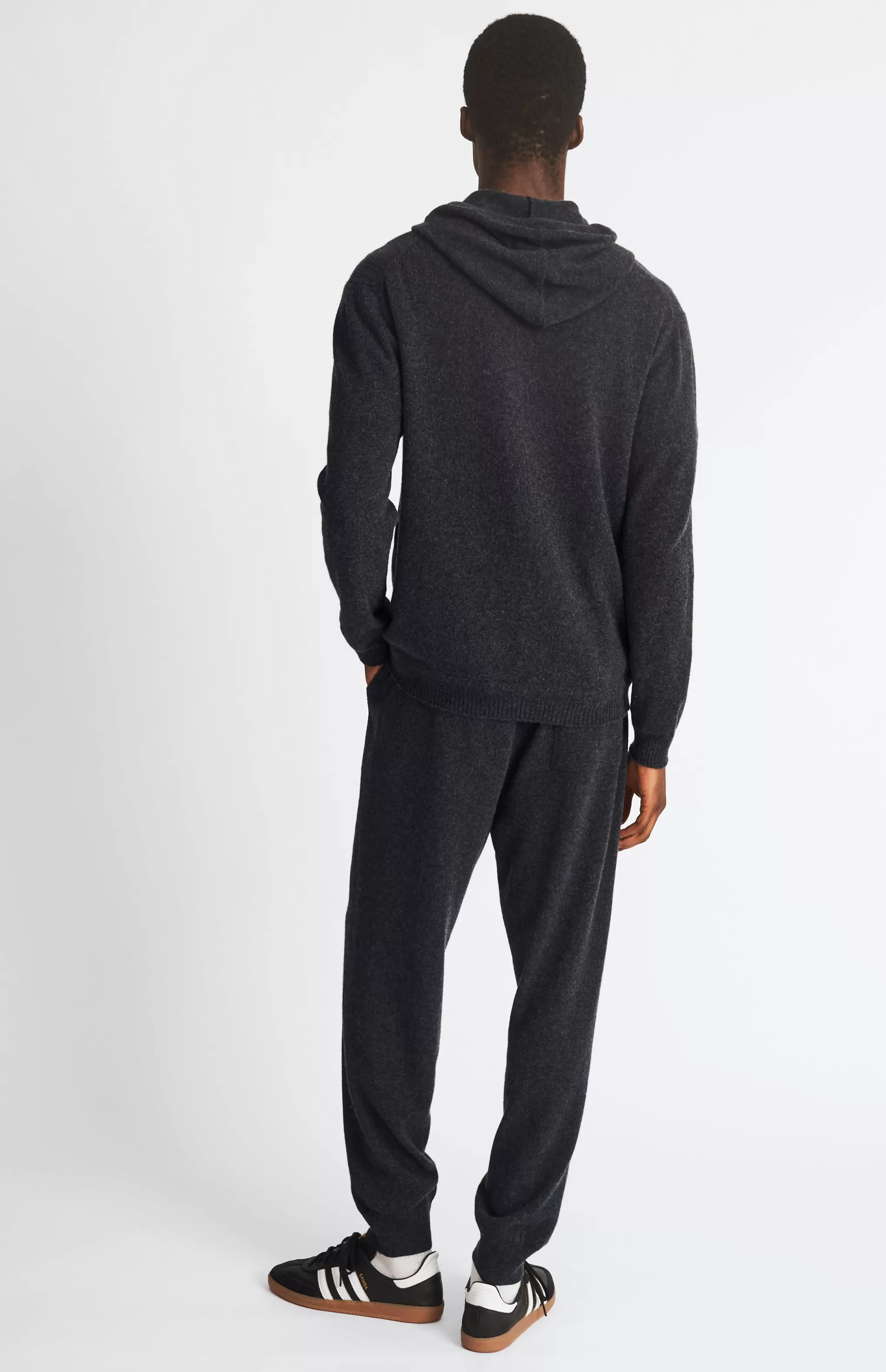 Outlet Men's Knitted Merino Cashmere Joggers In Charcoal Men Gifts for Men