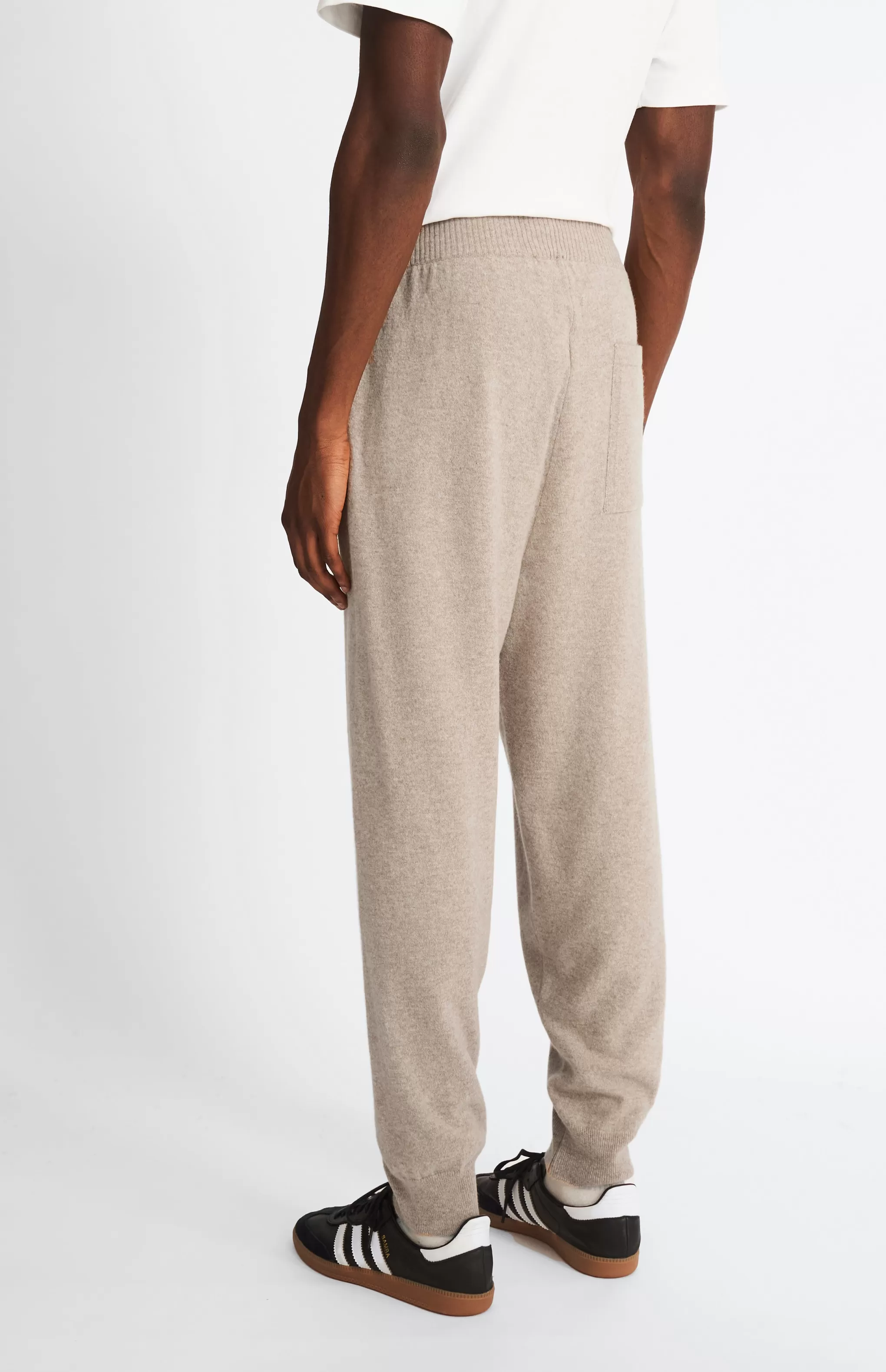 Store Men's Knitted Merino Cashmere Joggers In Dark Natural Men Gifts for Men