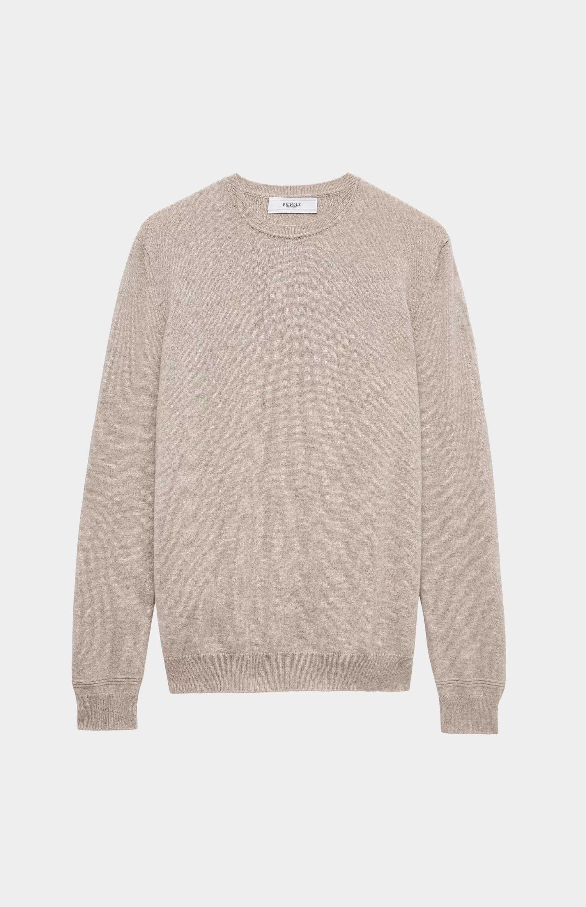 Hot Men's Round Neck Cashmere Jumper In Dark Natural Men Classic Cashmere