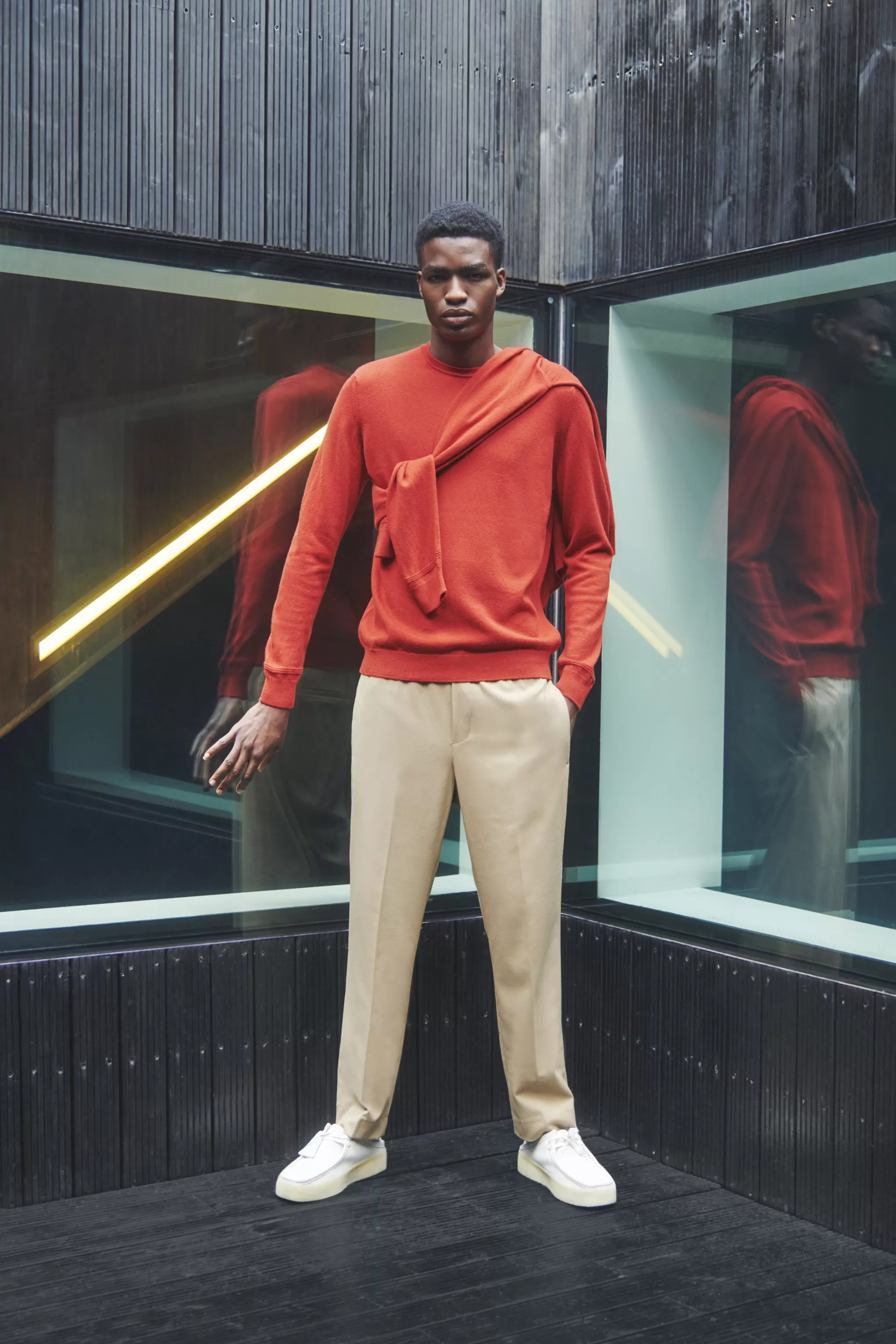 Flash Sale Men's Round Neck Cashmere Jumper In Rust Red Men Gifts for Men
