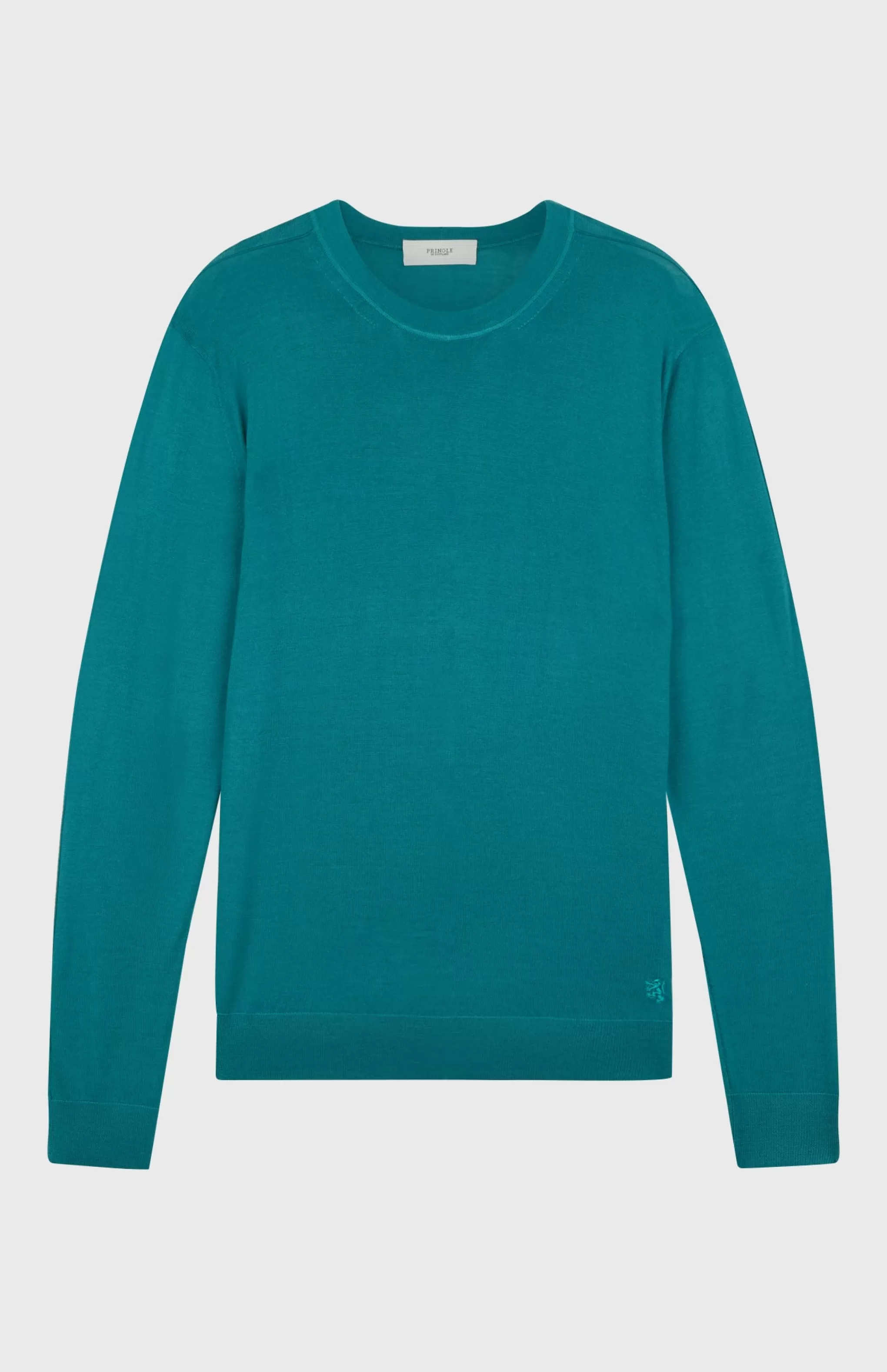 Fashion Men's Round Neck Merino Jumper In Jade Men Round Neck Knits