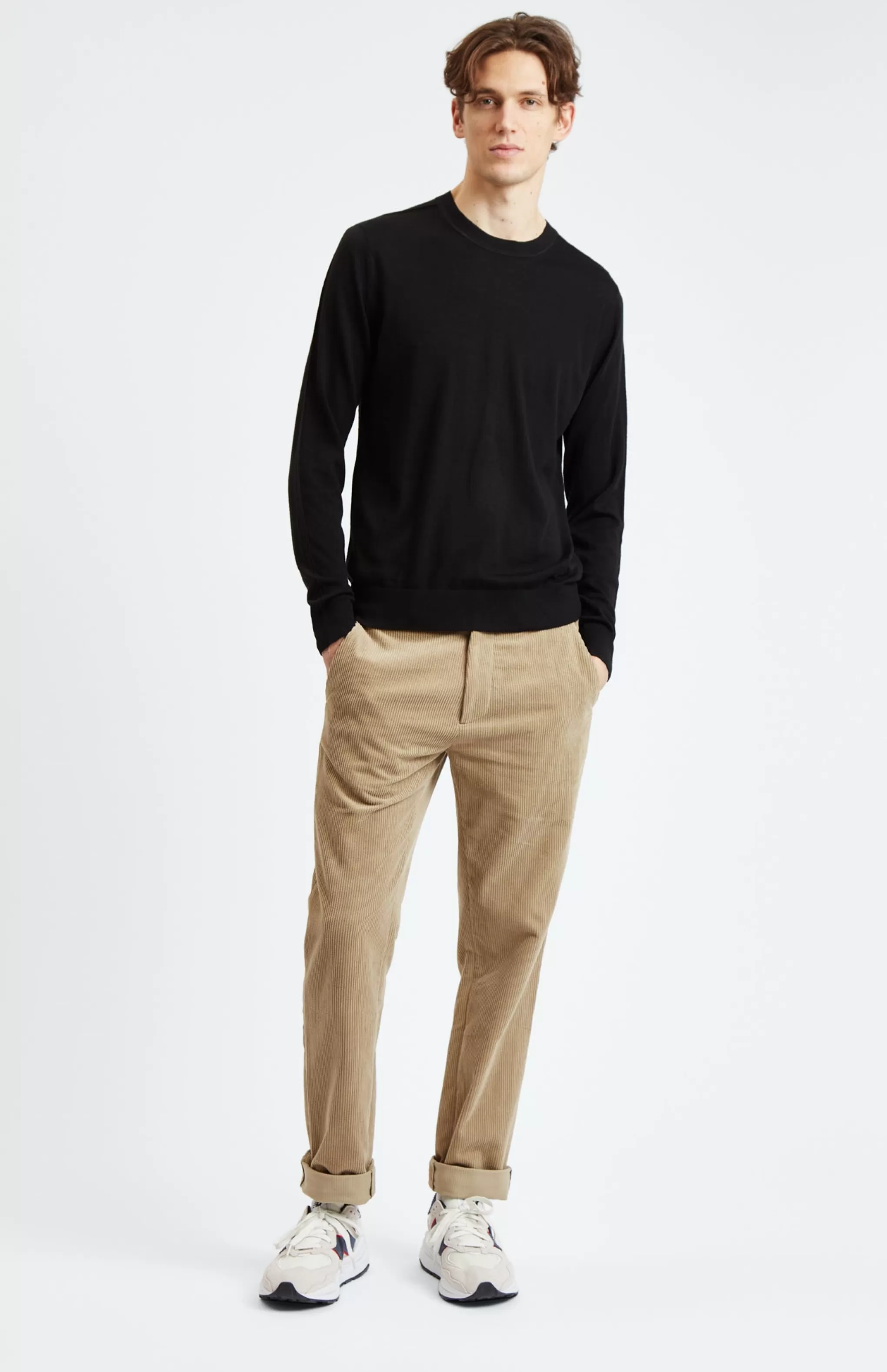 Best Merino Jumper In Black Men Round Neck Knits