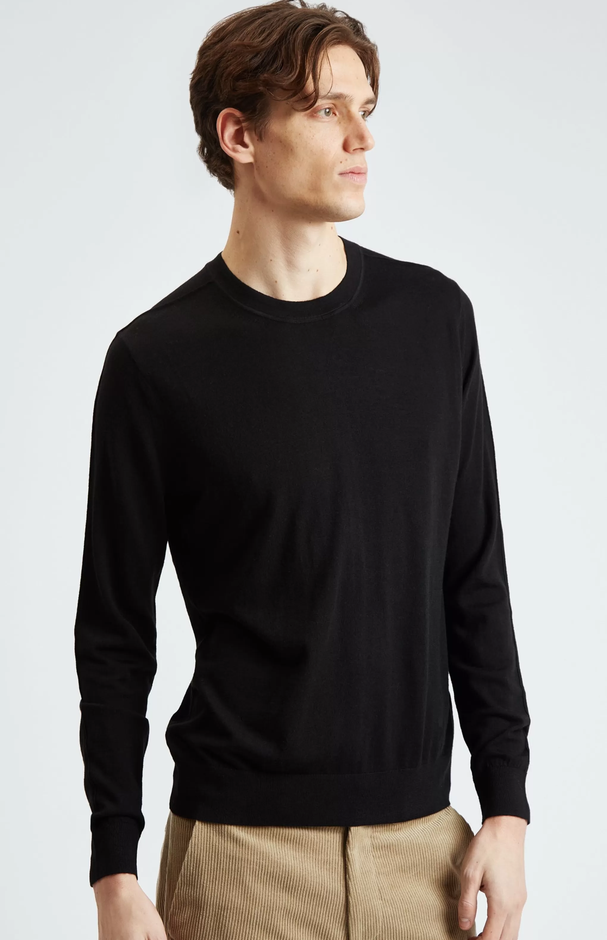 New Merino Jumper In Black Men Merino