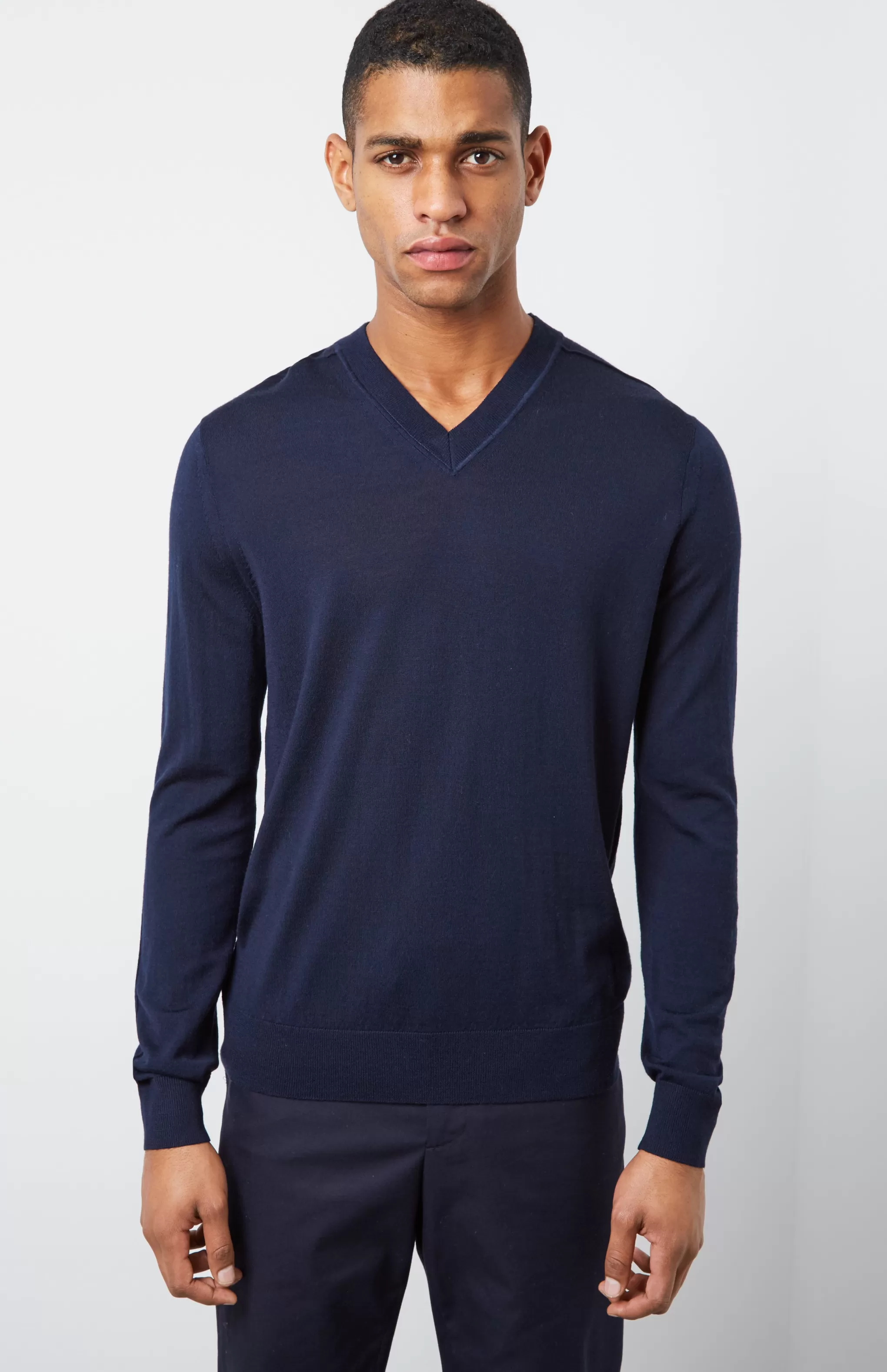 Online Merino Jumper In Navy Men Jumpers
